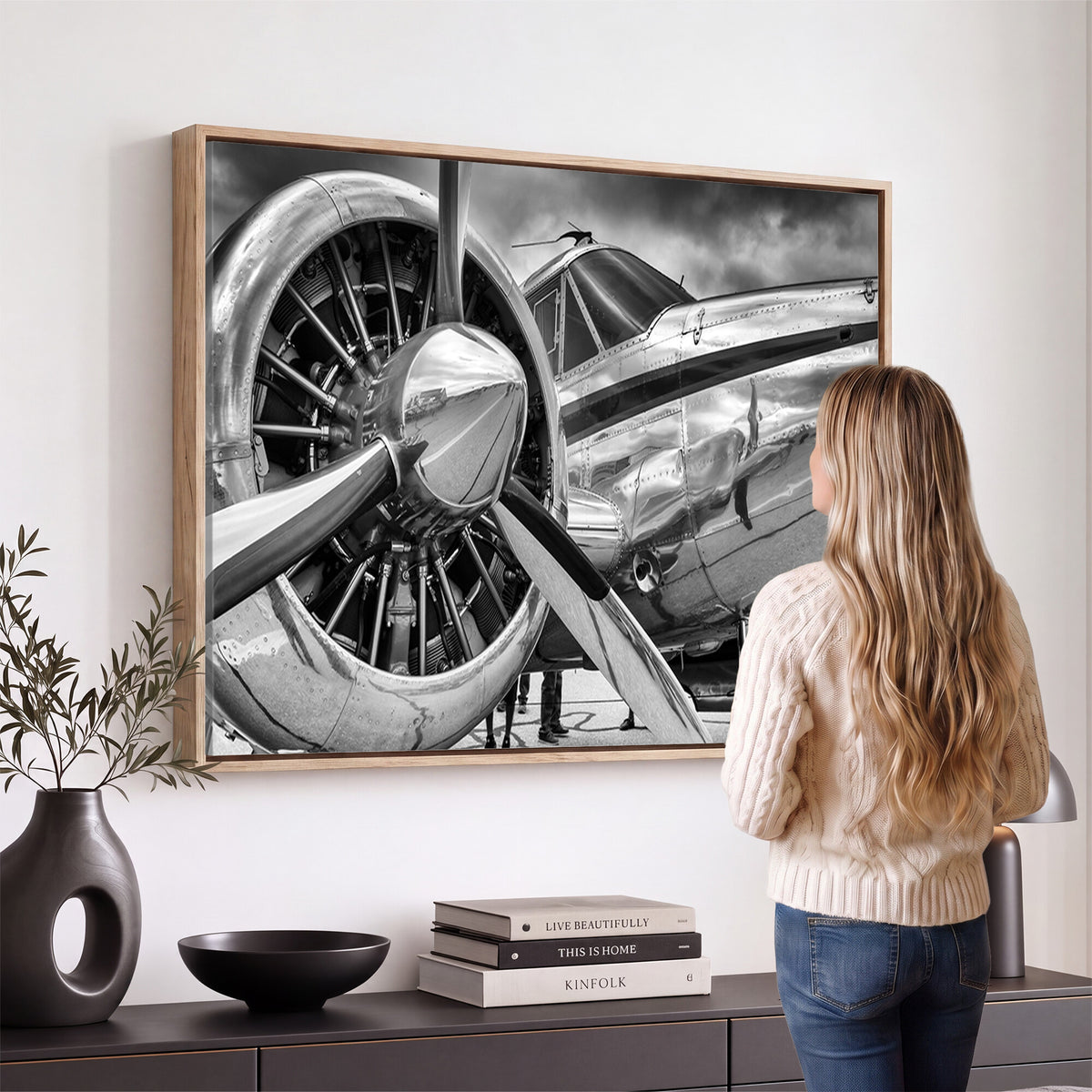 40672-MGV-CV-36X24 - Vintage Antique Airplane Wall Art Canvas Print