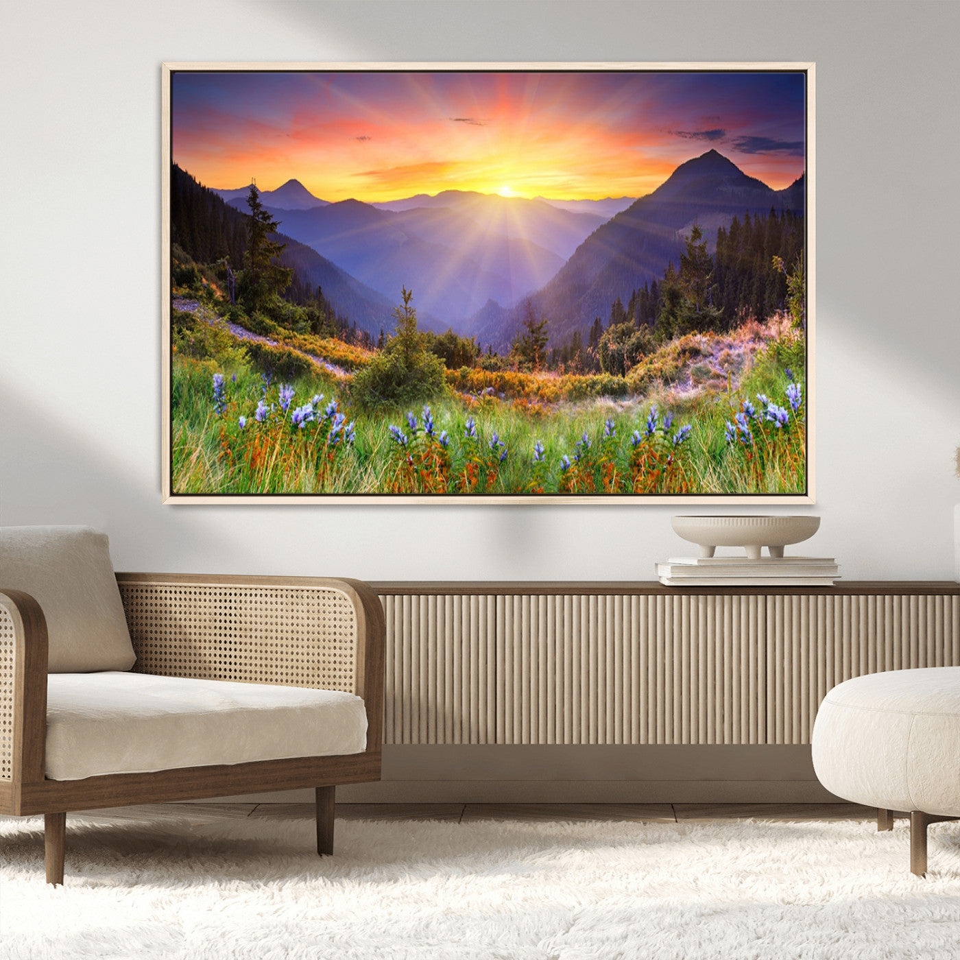 MGV-FC-36X24 - Mountain and Spring Wall Art Canvas Print