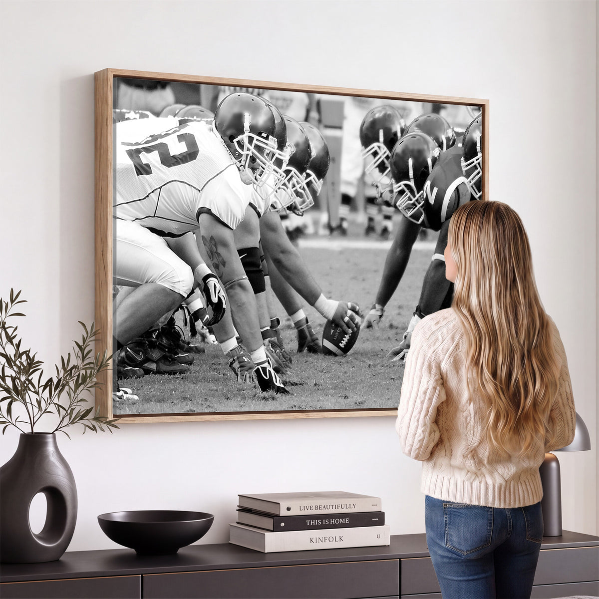 97432-MGV-CV-36X24 - American Football Player Wall Art Canvas Print