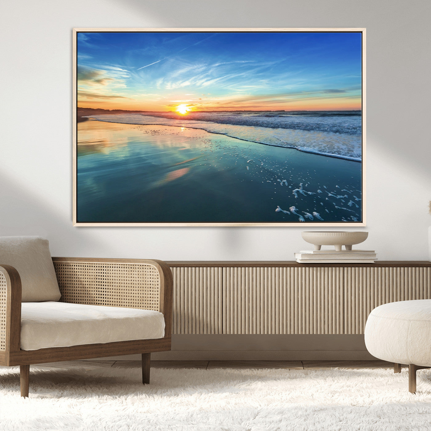 MGV-FC-36X24 - Blue Sky and Beach Wall Art Canvas Print