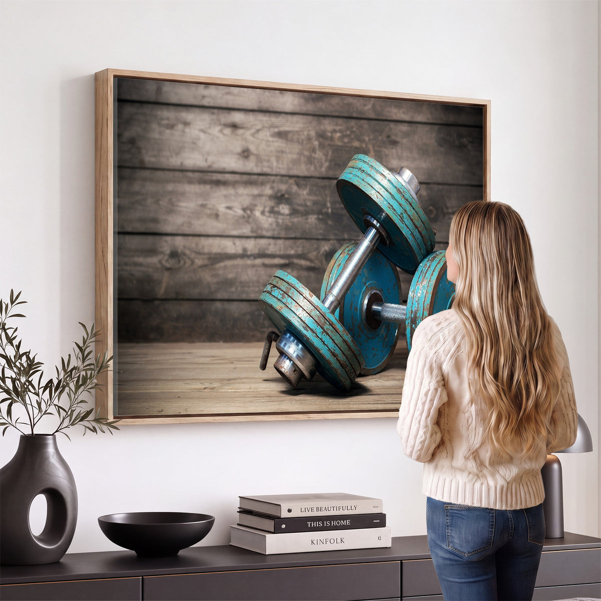 39364-MGV-CV-36X24 - Dumbbell and Sport Wall Art Canvas Print