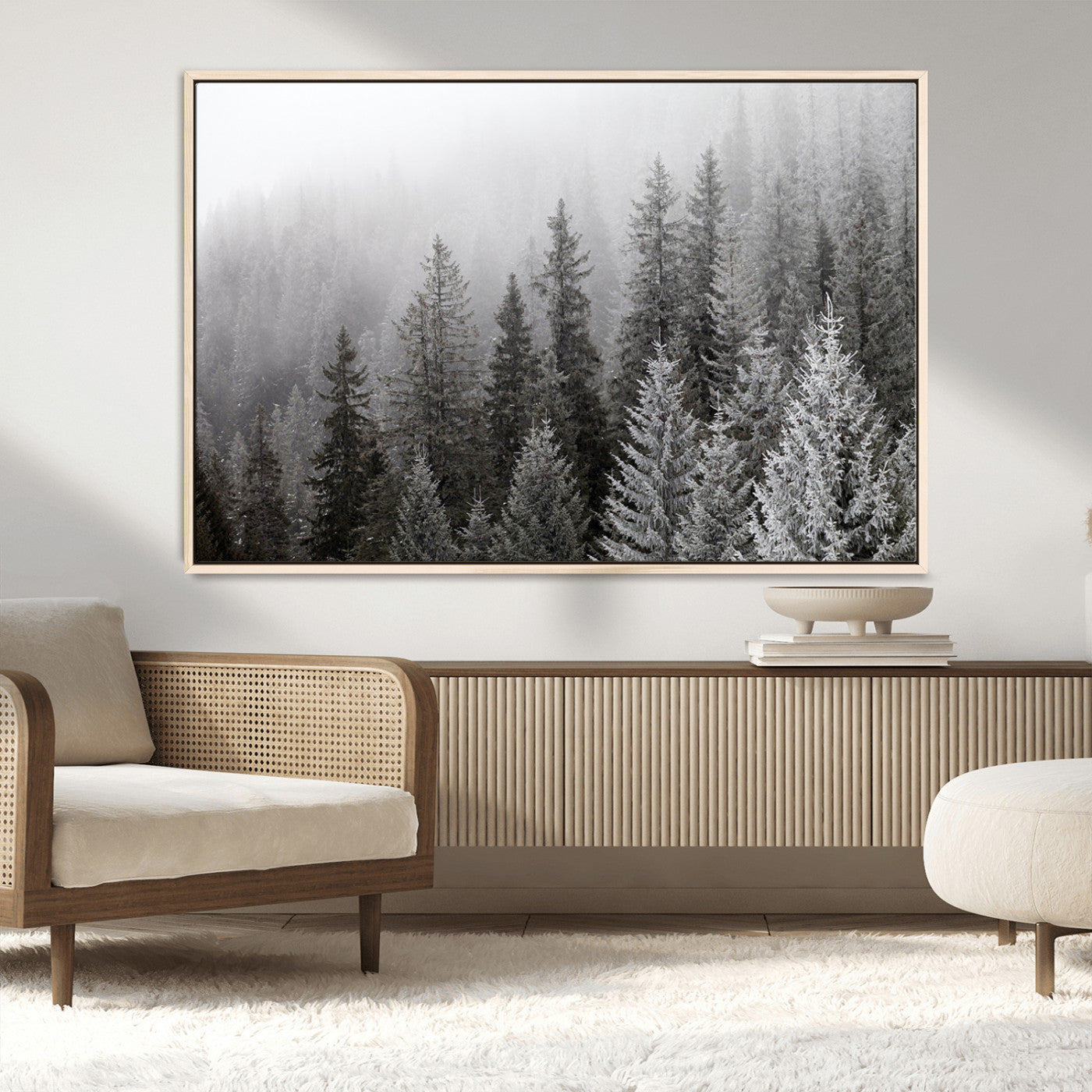 MGV-FC-36X24 - Big Foggy Forest and Misty Trees Forest Wall Art Canvas Print