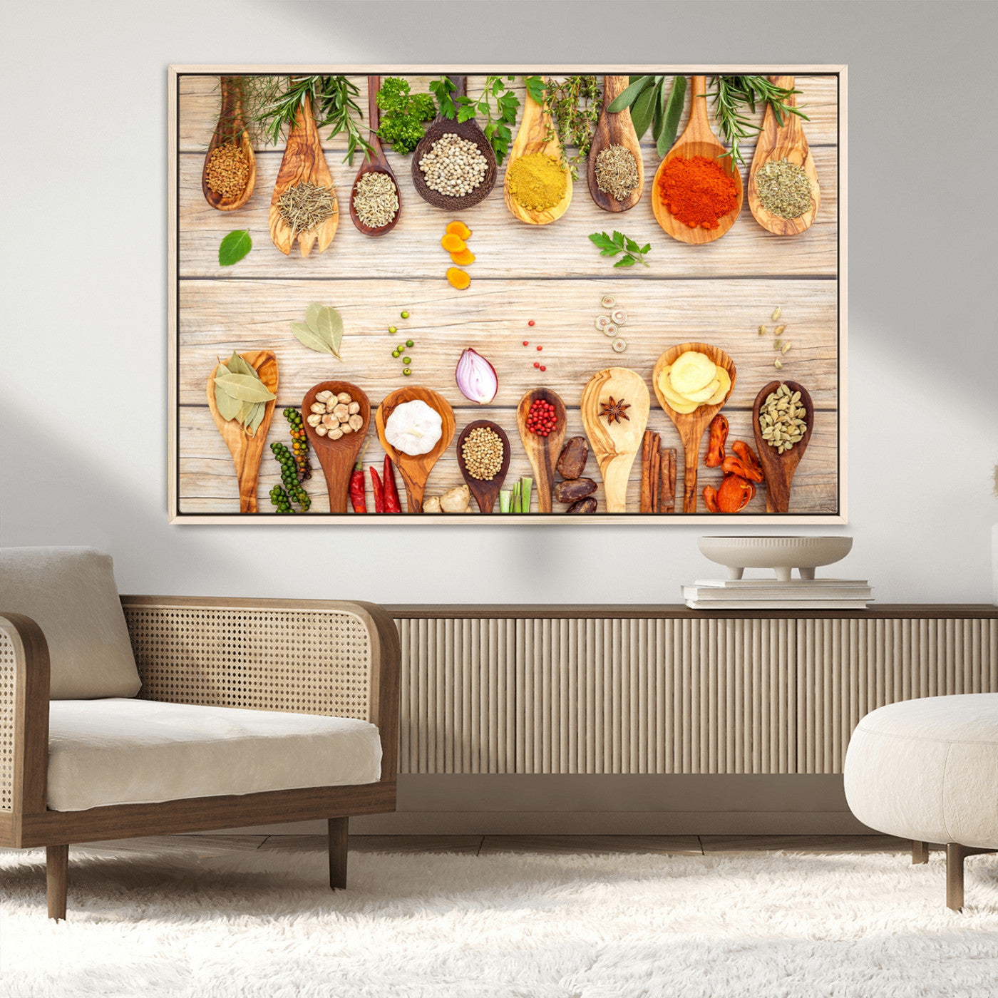 MGV-FC-36X24 - Kitchen Spice on the Table Wall Art, Kitchen Spice Wall Art Canvas Print