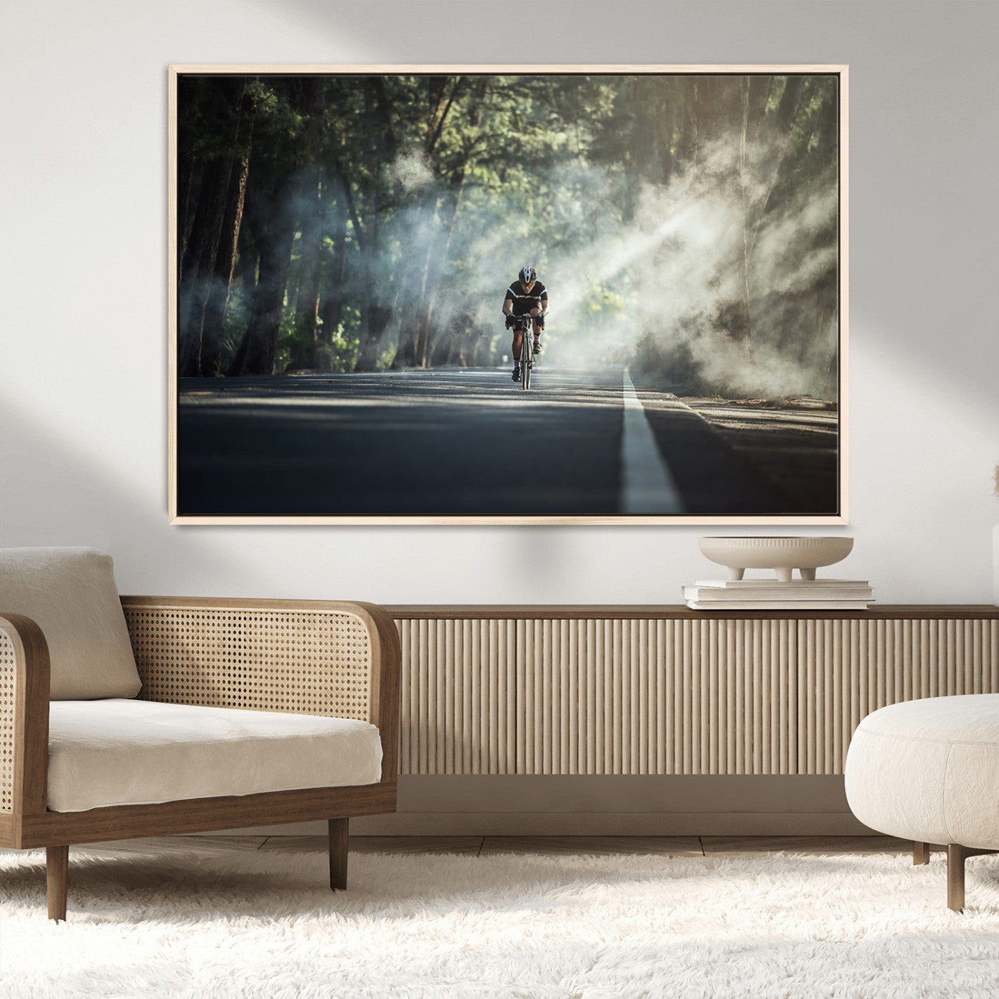 MGV-FC-36X24 - Cycling Road Bike in the Morning, Cycling Road Bike Canvas Print
