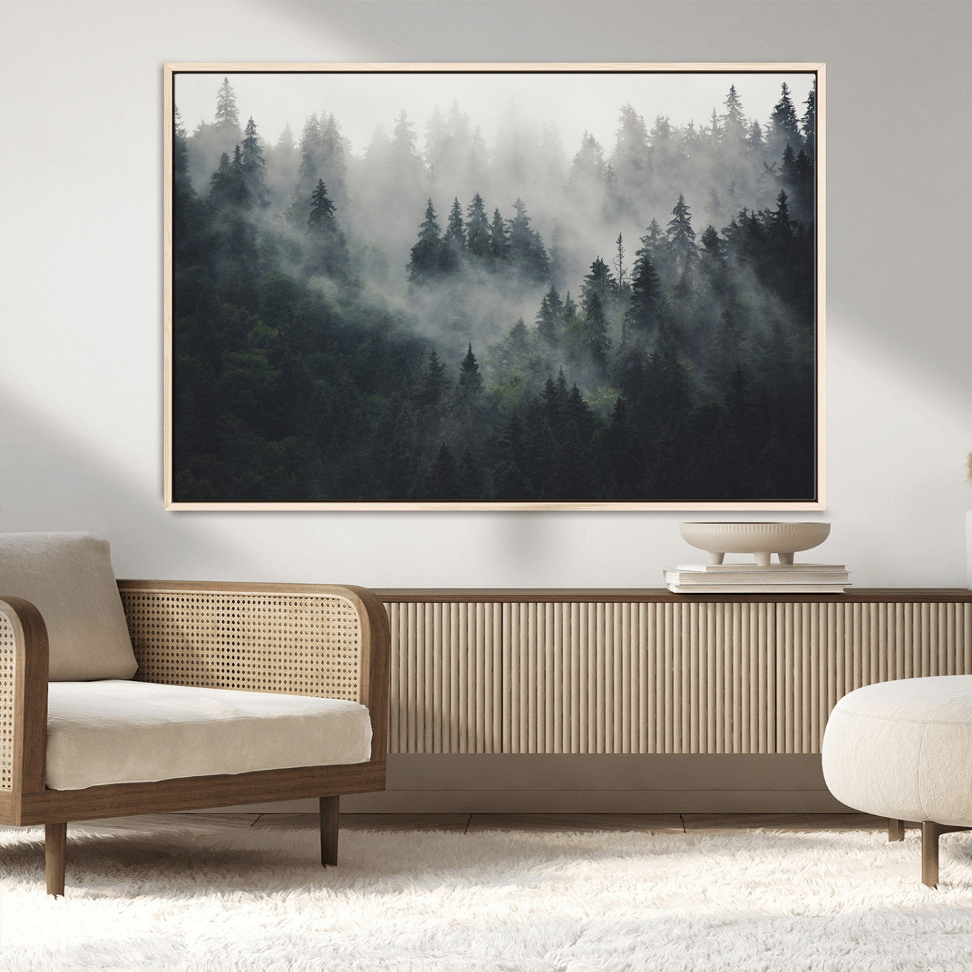 MGV-FC-36X24 - Nature Wall Decor - Serene Triptych Nature Print – Woodland Landscape Decor for Living Room or