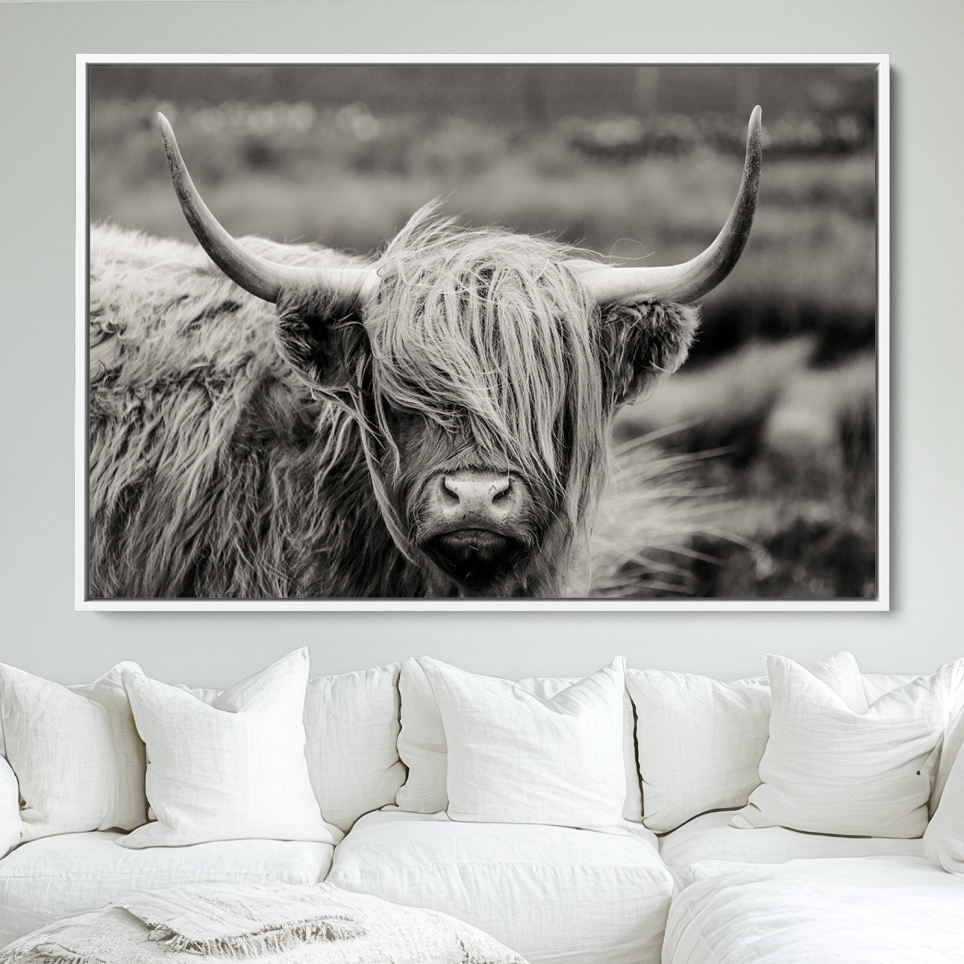 67365-MGV-FC-36X24_White-Cow Focus Canvas Wall Art Print