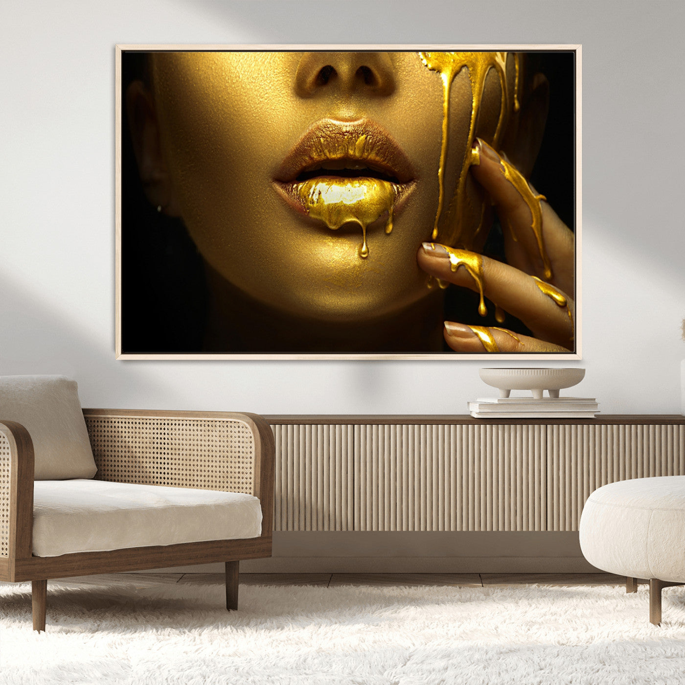 MGV-FC-36X24 - Gold and Women Wall Art Canvas Print