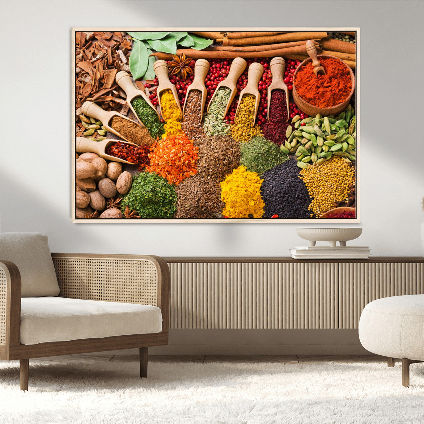 MGV-FC-36X24 - Herbs and Spices Art Canvas Print for Kitchen Kitchen, Dining Room Wall Decor