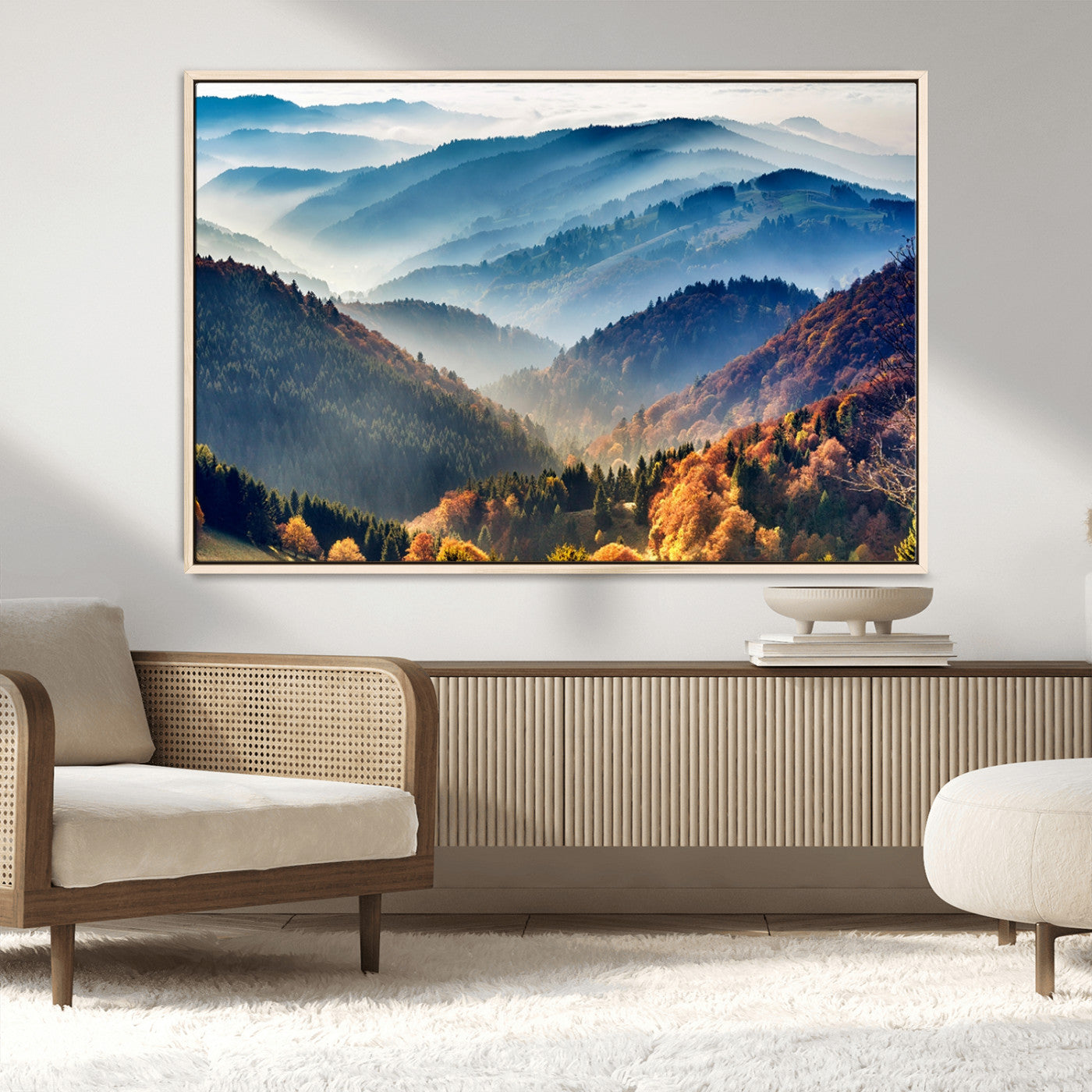 MGV-FC-36X24 - Mountains Forest Autumn Wall Art Canvas Print