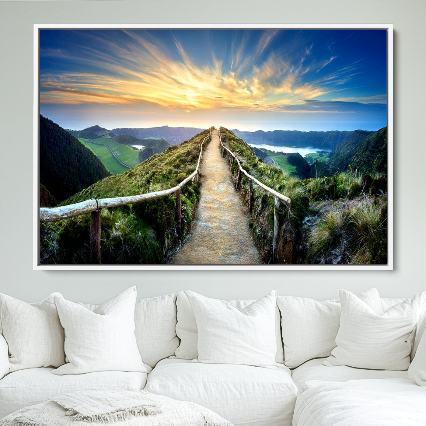 58887-MGV-FC-36X24_White-Mountain Landscape Wall Art Canvas Print
