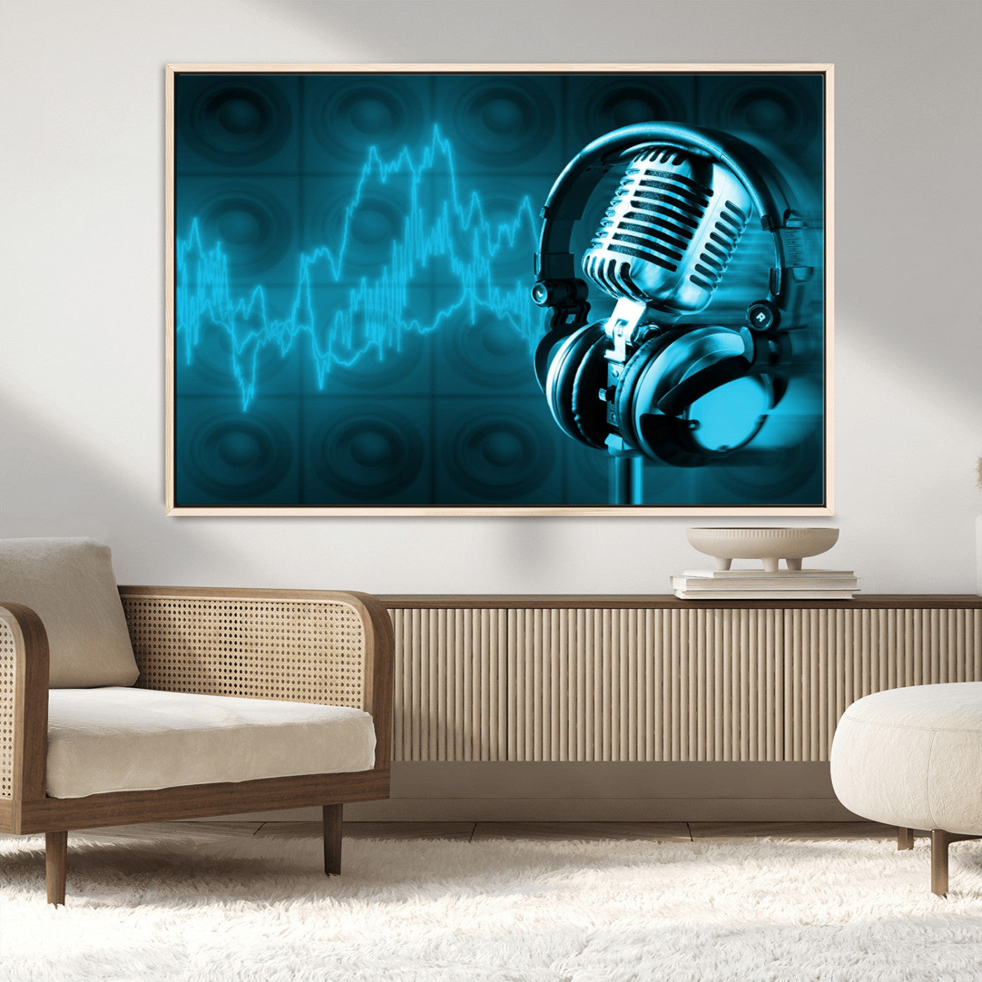 MGV-FC-36X24 - Music and Microphone Wall Art Canvas Print