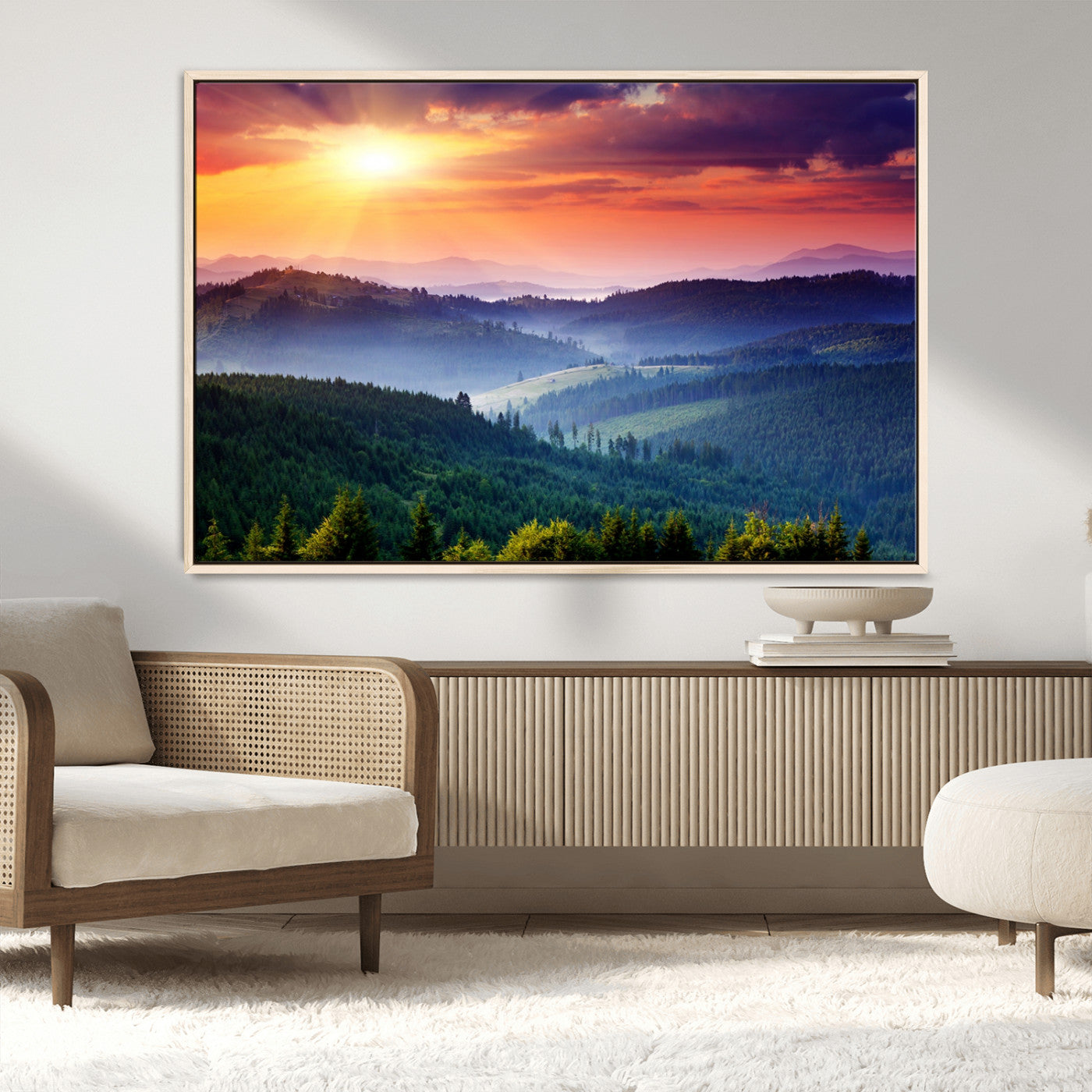MGV-FC-36X24 - Mountain and Sunset Wall Art Canvas Print