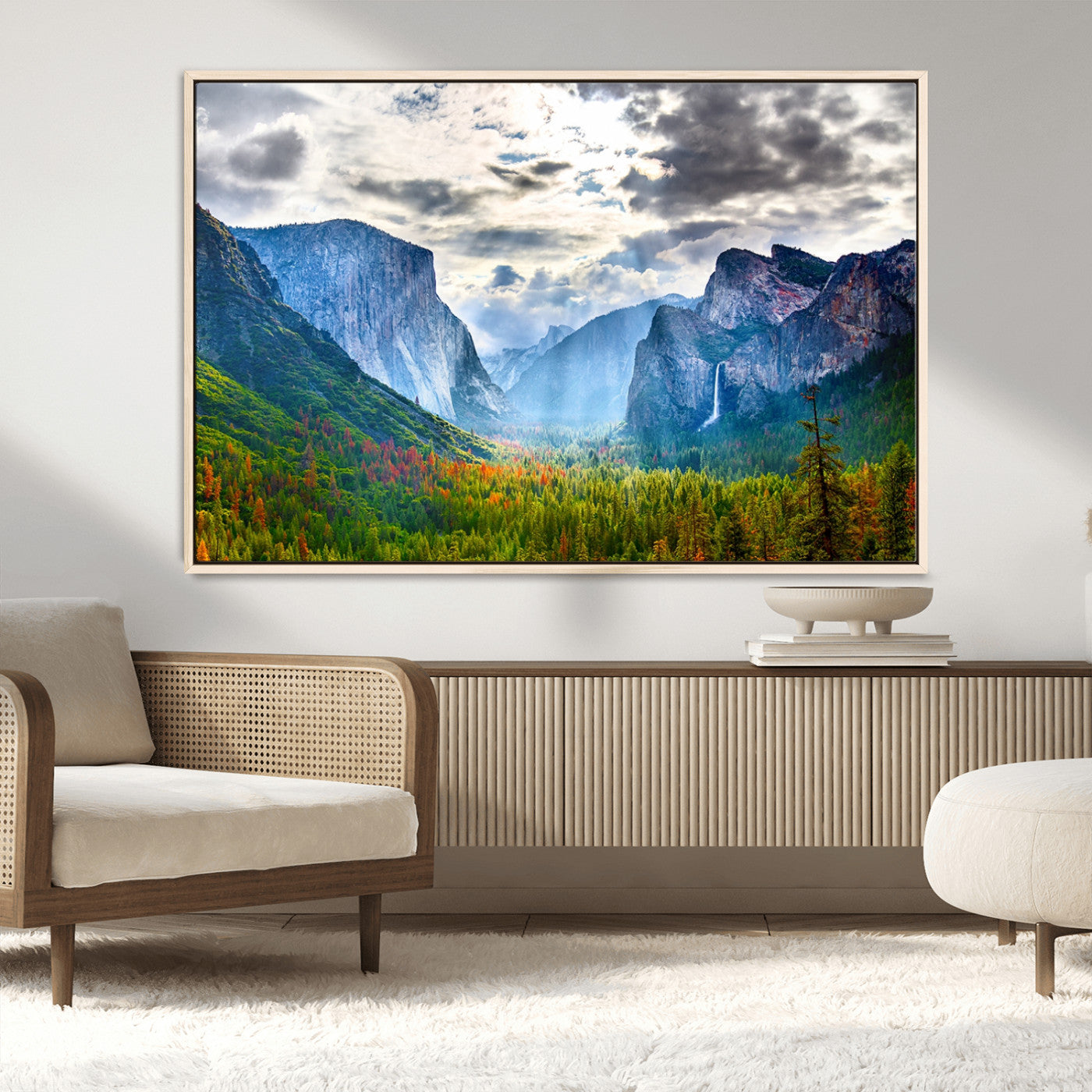 MGV-FC-36X24 - Yosemite Park Half Dome 3 Panel Canvas Print | Large Giclée Landscape Wall Art for Living Room,