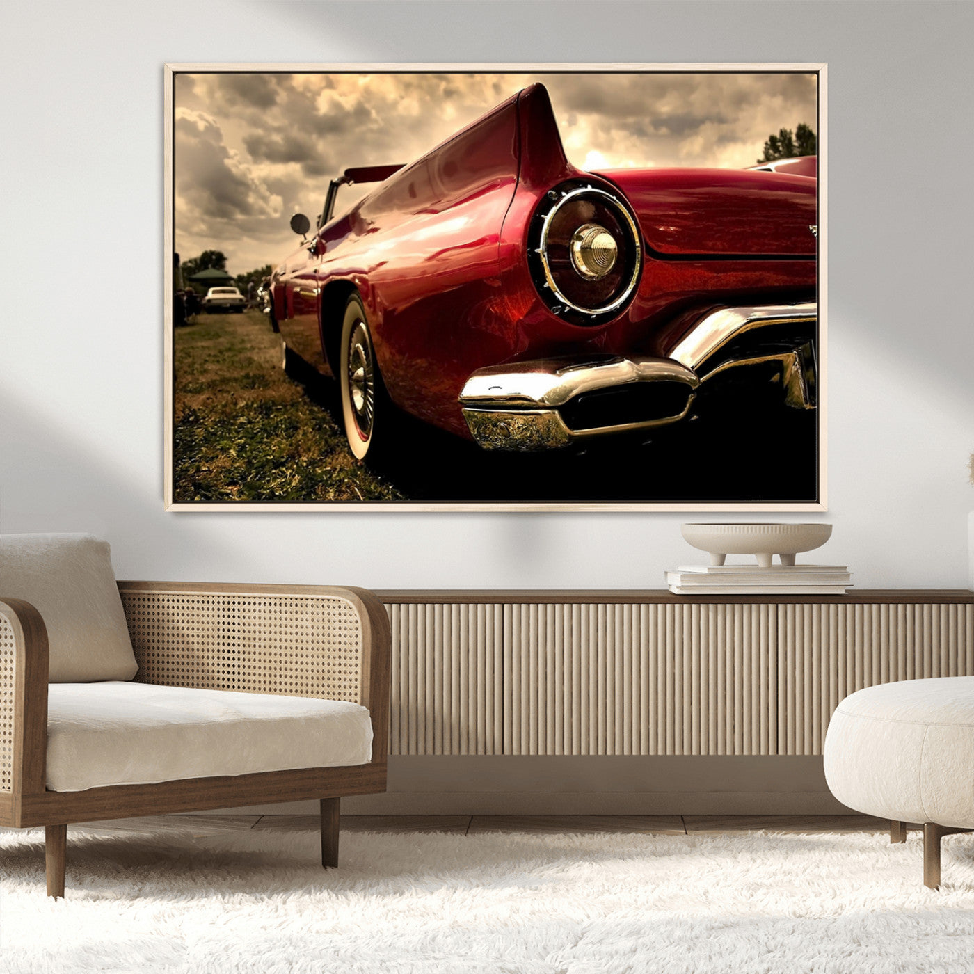 MGV-FC-36X24 - Red Classic Car Wall Art Canvas Print