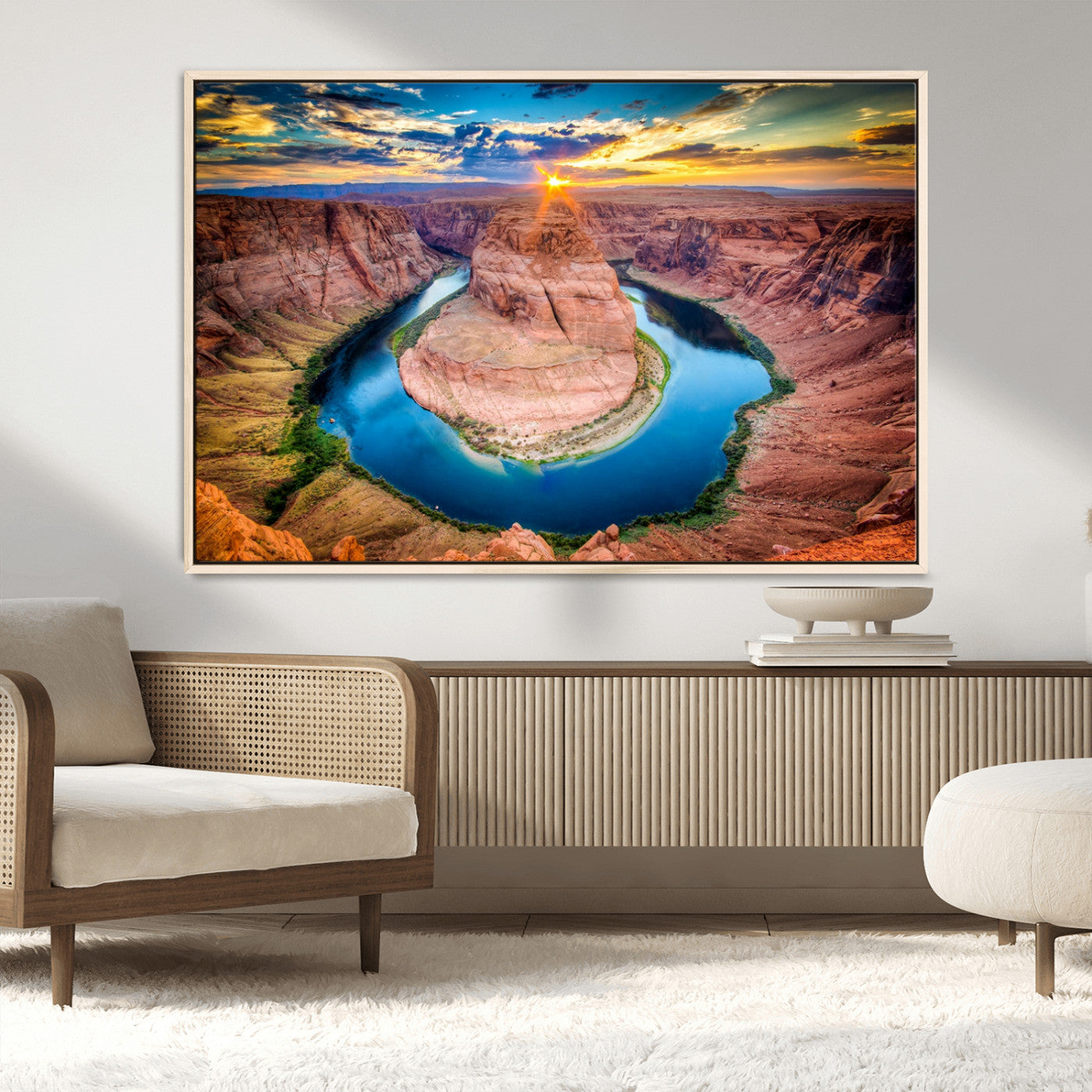 MGV-FC-36X24 - Sunset on the Horseshoe Bend Grand Canyon, Horseshoe Bend Grand Canyon Canvas Wall Art Print