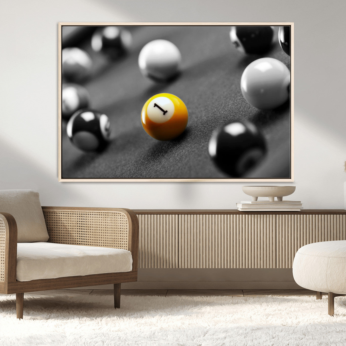 MGV-FC-36X24 - Wall Art Pool Table and Balls Canvas Print