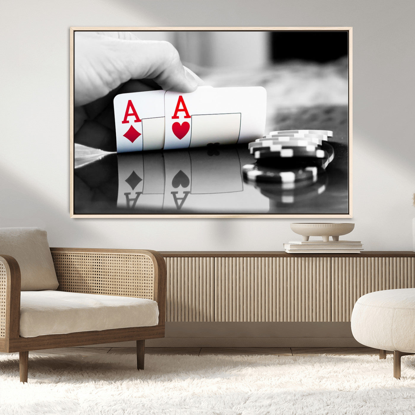 MGV-FC-36X24 - Aces Poker Art Poker Game Wall Art Canvas Print