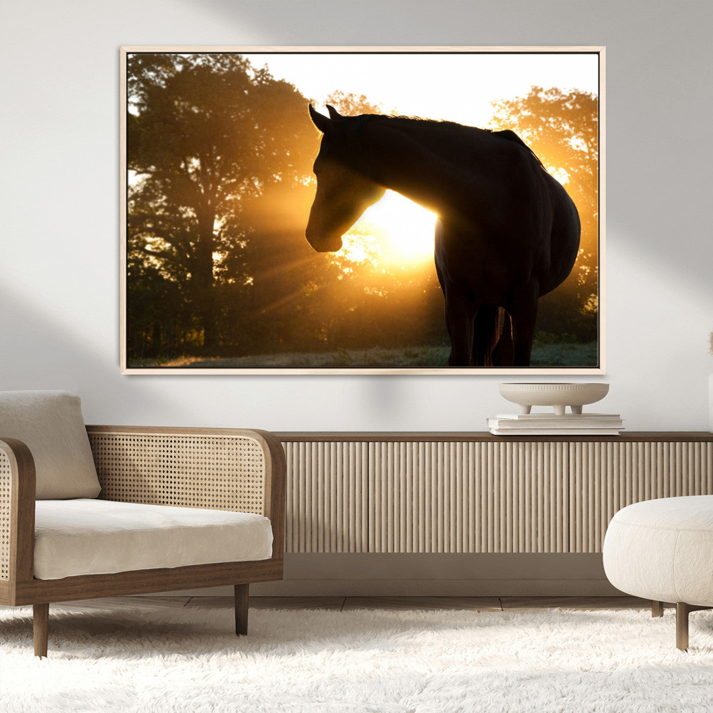 MGV-FC-36X24 - Horse at Sunset Wall Art Animal Canvas Print