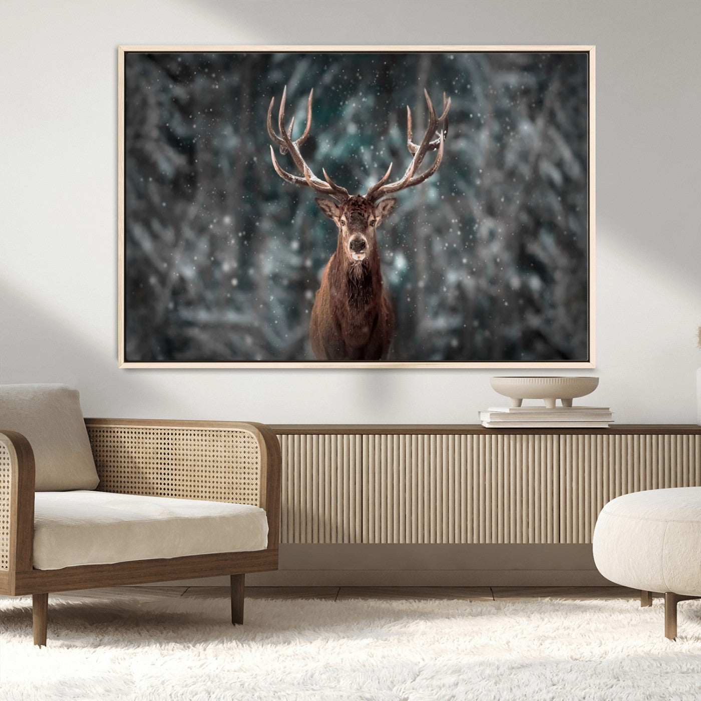 MGV-FC-36X24 - Wall Art Deer Art Animal Canvas, Framed Wall Art Deer Canvas Print