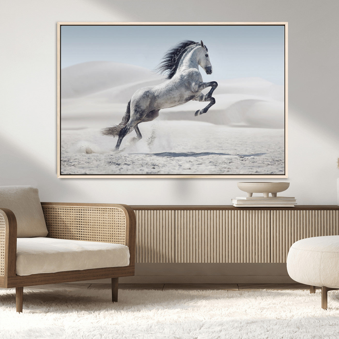 MGV-FC-36X24 - Prancing Horse on Dessert Large Wall Art Animal Canvas Print