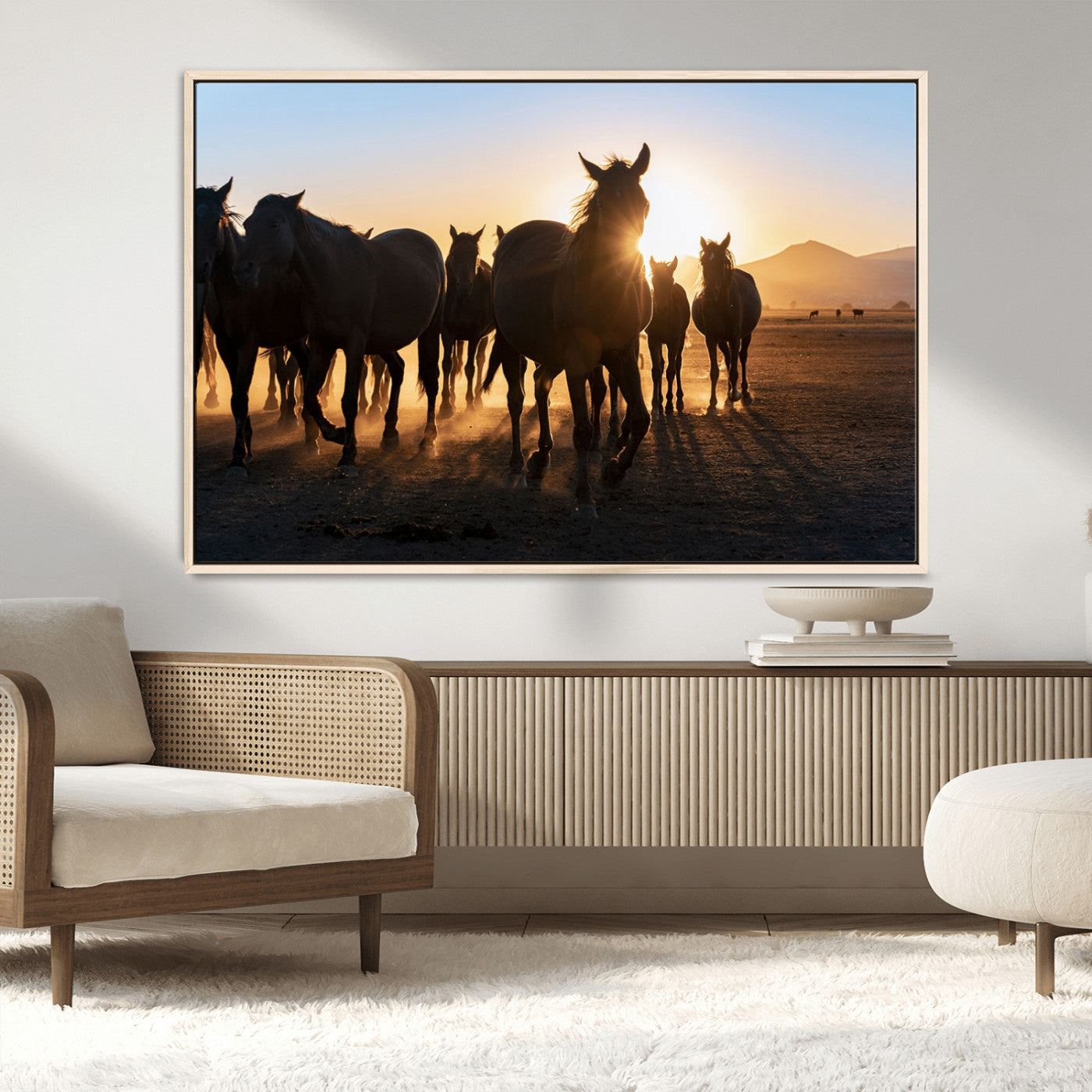 MGV-FC-36X24 - Horse Herd Wall Art Animal Canvas Print