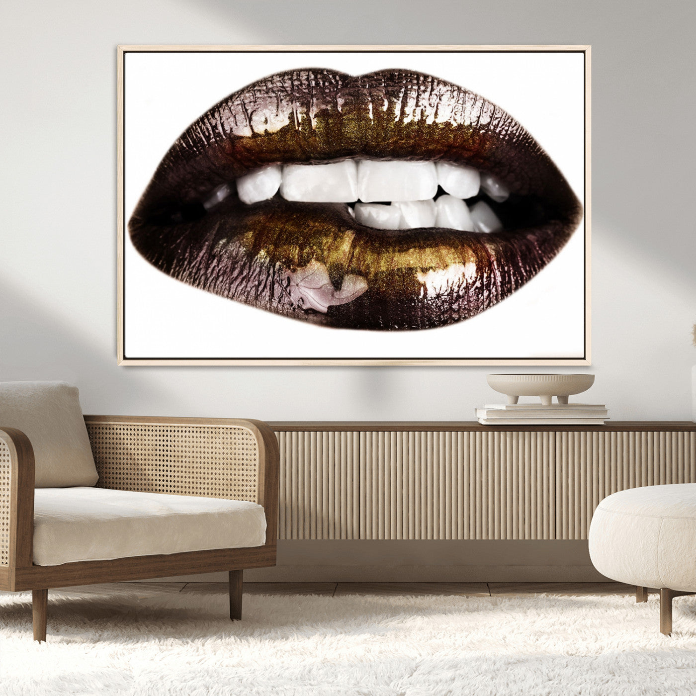 MGV-FC-36X24 - Close Up Lips Wall Art Canvas Print