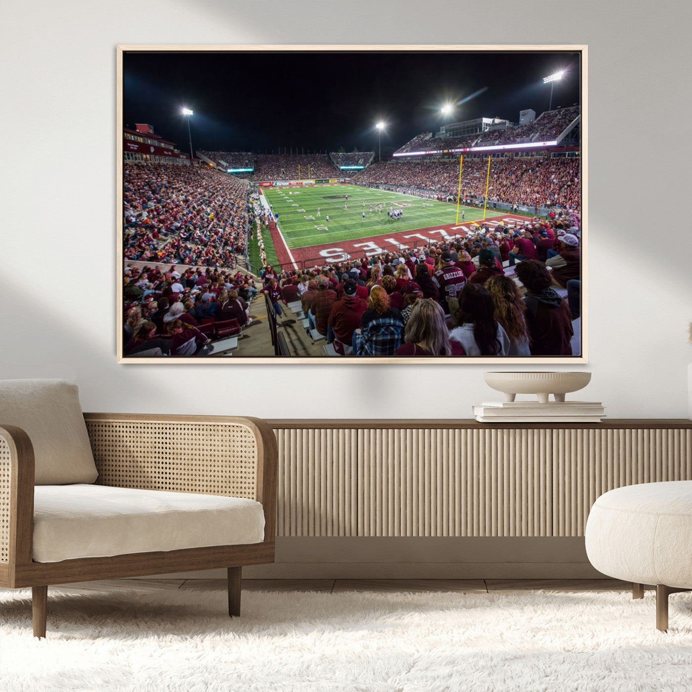 MGV-FC-36X24 - American Football Wall Art Canvas Print, Stadium Sport Wall Art Print