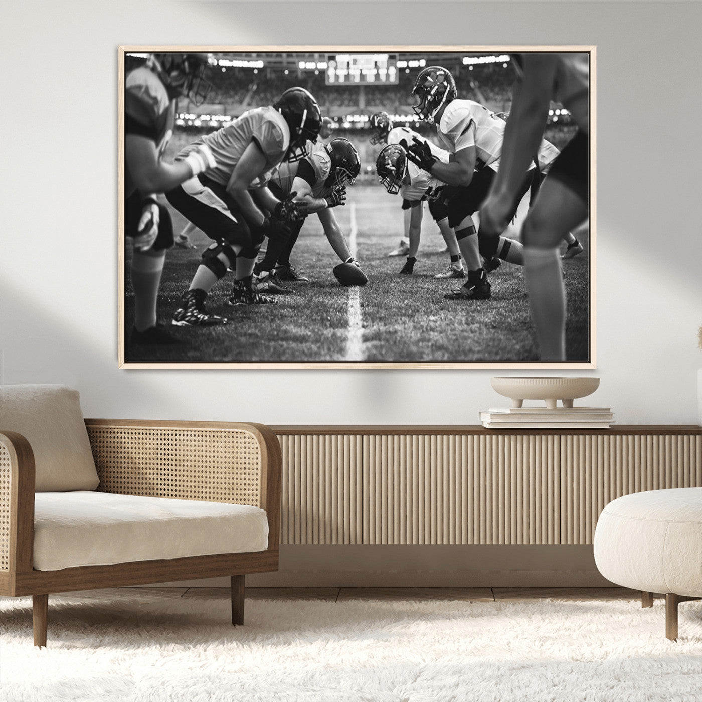 MGV-FC-36X24 - American Football Wall Art Canvas Print, Stadium Sport Wall Art Print
