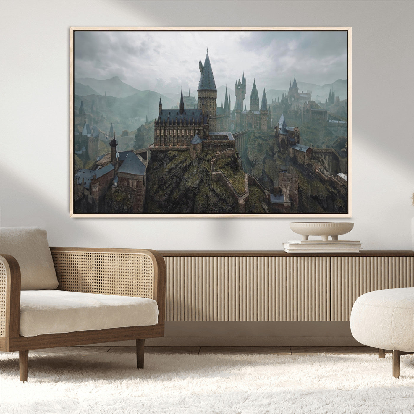 MGV-FC-36X24 - Disney Castle Wall Art Canvas Print, Living Kids Home Room Decor Art Print