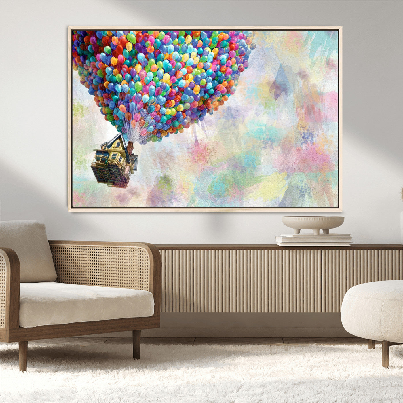 MGV-FC-36X24 - Up Pixar Poster, Look Up Pixar Wall Art, Up Pixar Canvas, Kids Play Game Room Decor Wall Art