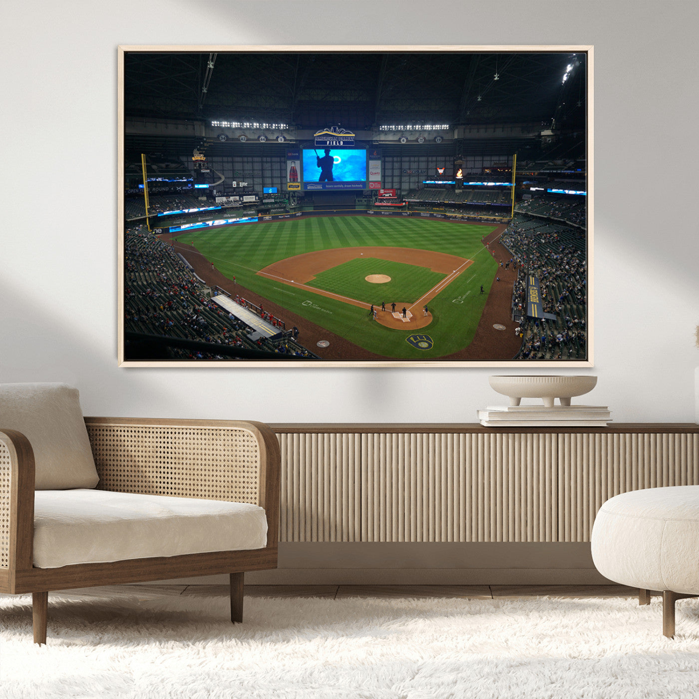 MGV-FC-36X24 - Milwaukee Brewers Baseball Art Print - American Family Field Stadium Wall Art Canvas Print