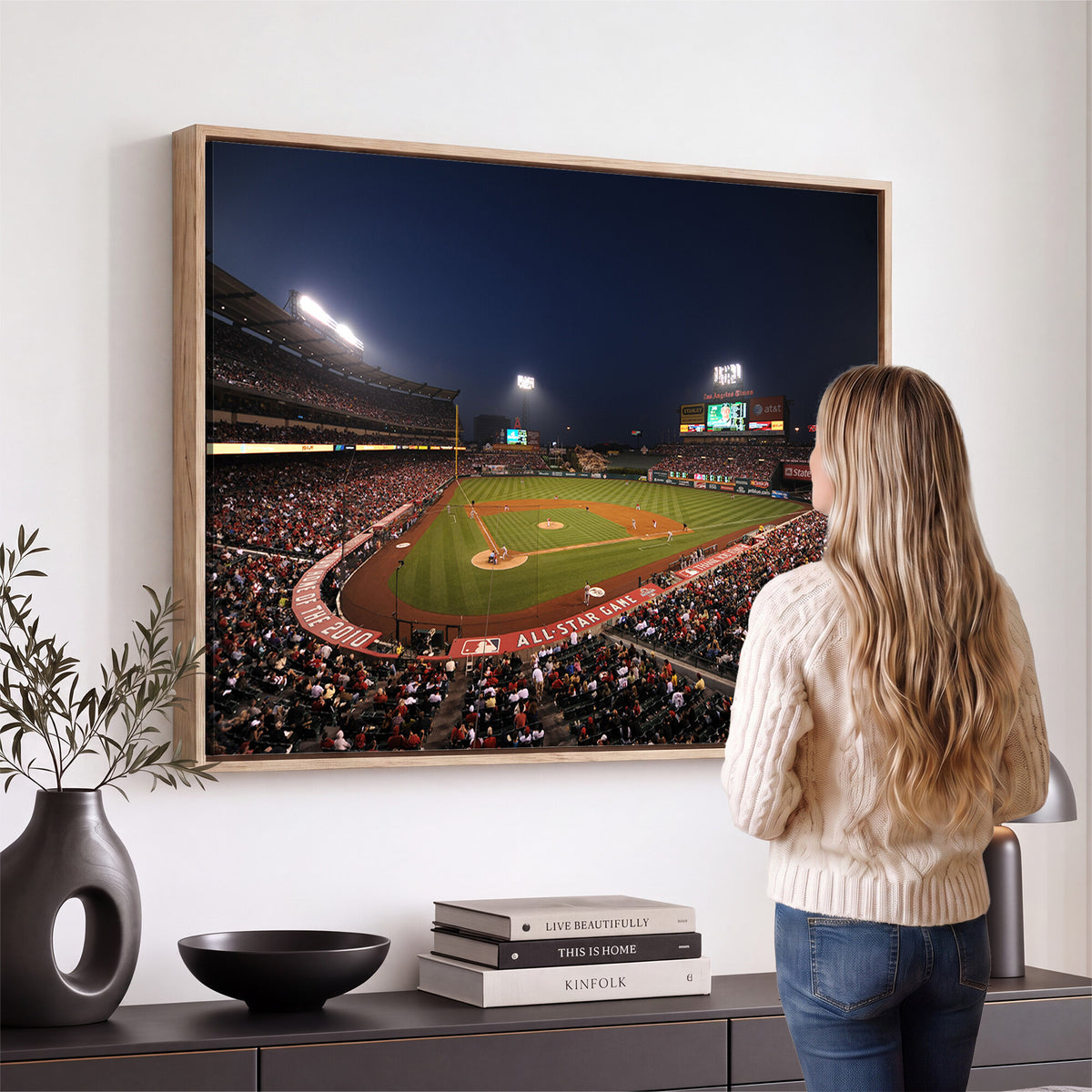 88896-MGV-CV-36X24 - Los Angeles Angels Baseball Team Print, Anaheim Angel Stadium Wall Art
