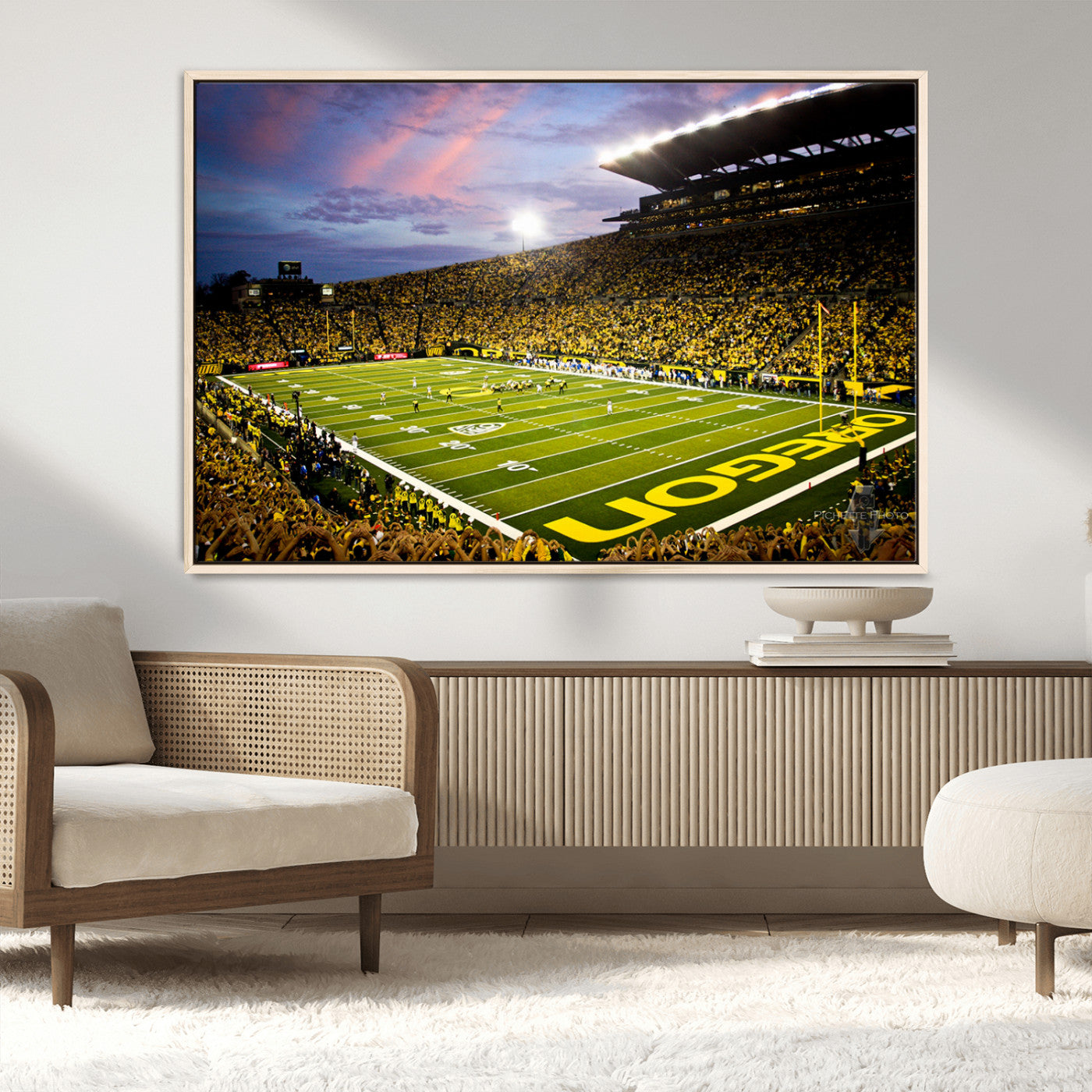 MGV-FC-36X24 - University of Oregon Ducks Football Team Print - Eugene Autzen Stadium Wall Art Canvas Print