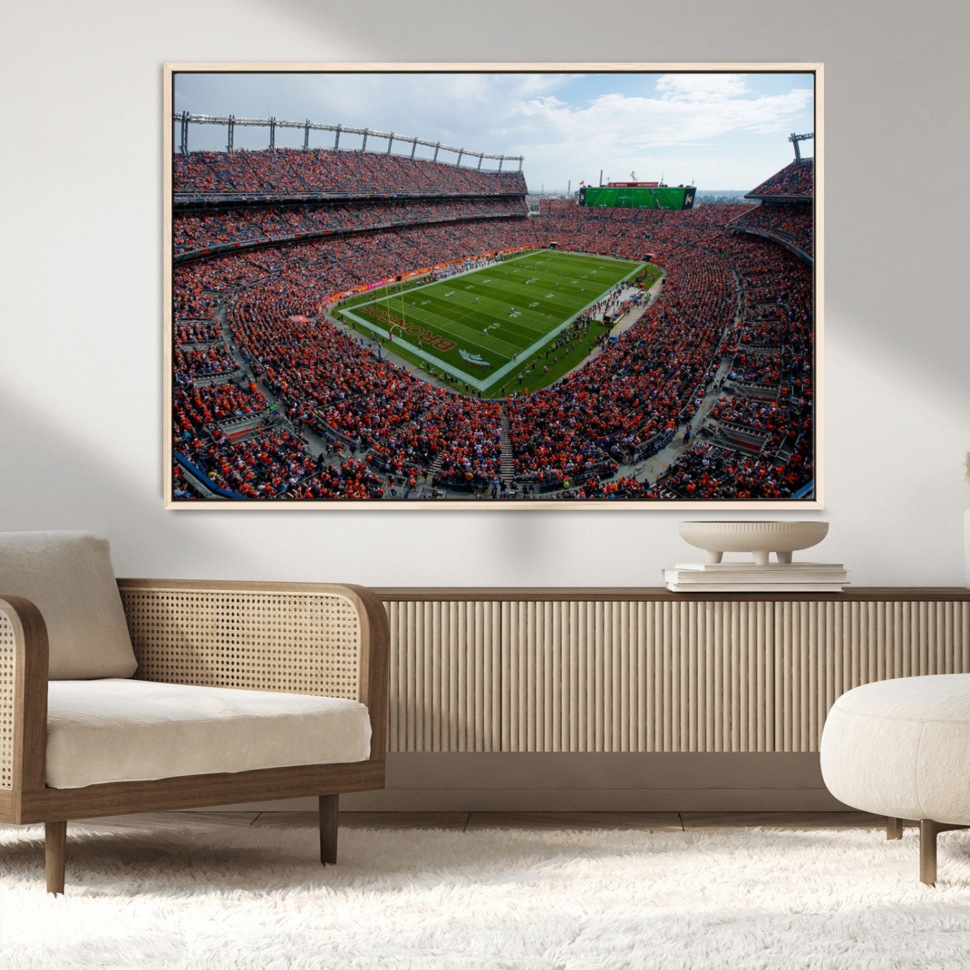 MGV-FC-36X24 - Denver Broncos Football Team Print - Empower Field Mile High Stadium Wall Art Canvas Print