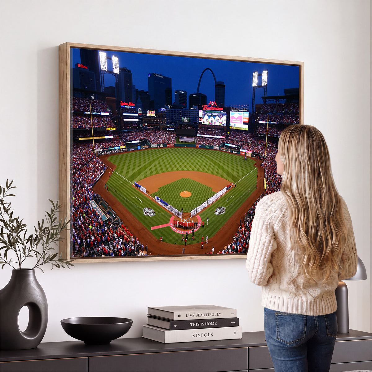 11925-MGV-CV-36X24 - St. Louis Cardinals Baseball Team Print, Busch Stadium Wall Art