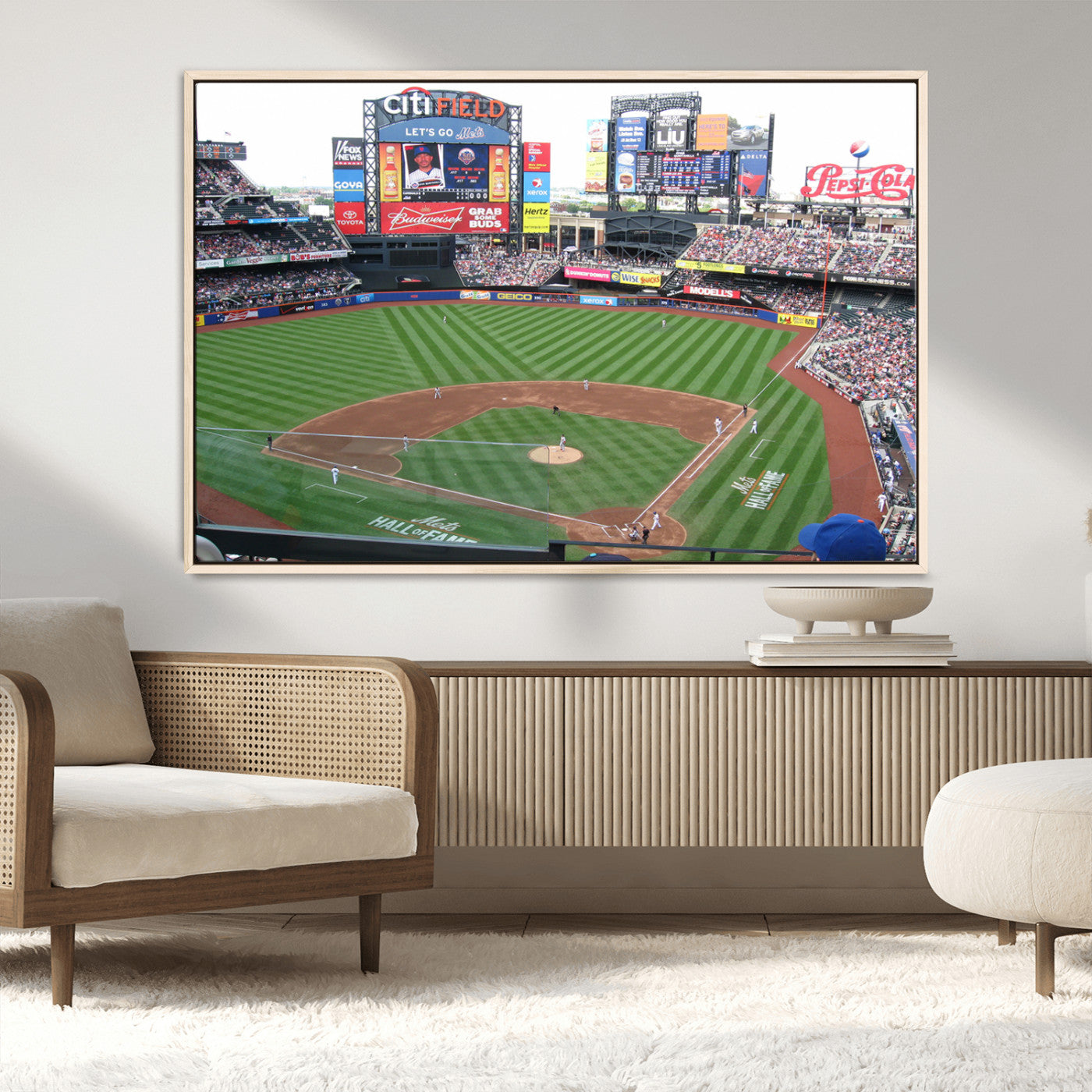 MGV-FC-36X24 - New York Mets Baseball Team Print - Citi Field Baseball Stadium Wall Art Canvas Print