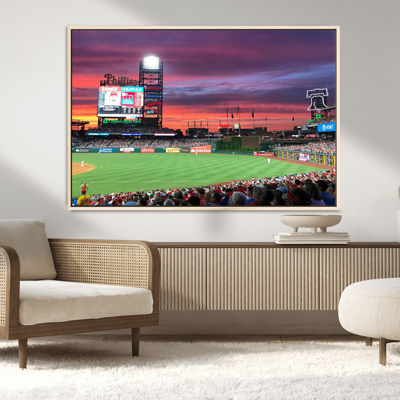 MGV-FC-36X24 - Philadelphia Phillies Baseball Team Print - Philadelphia Citizens Bank Park Stadium Wall Art Canvas