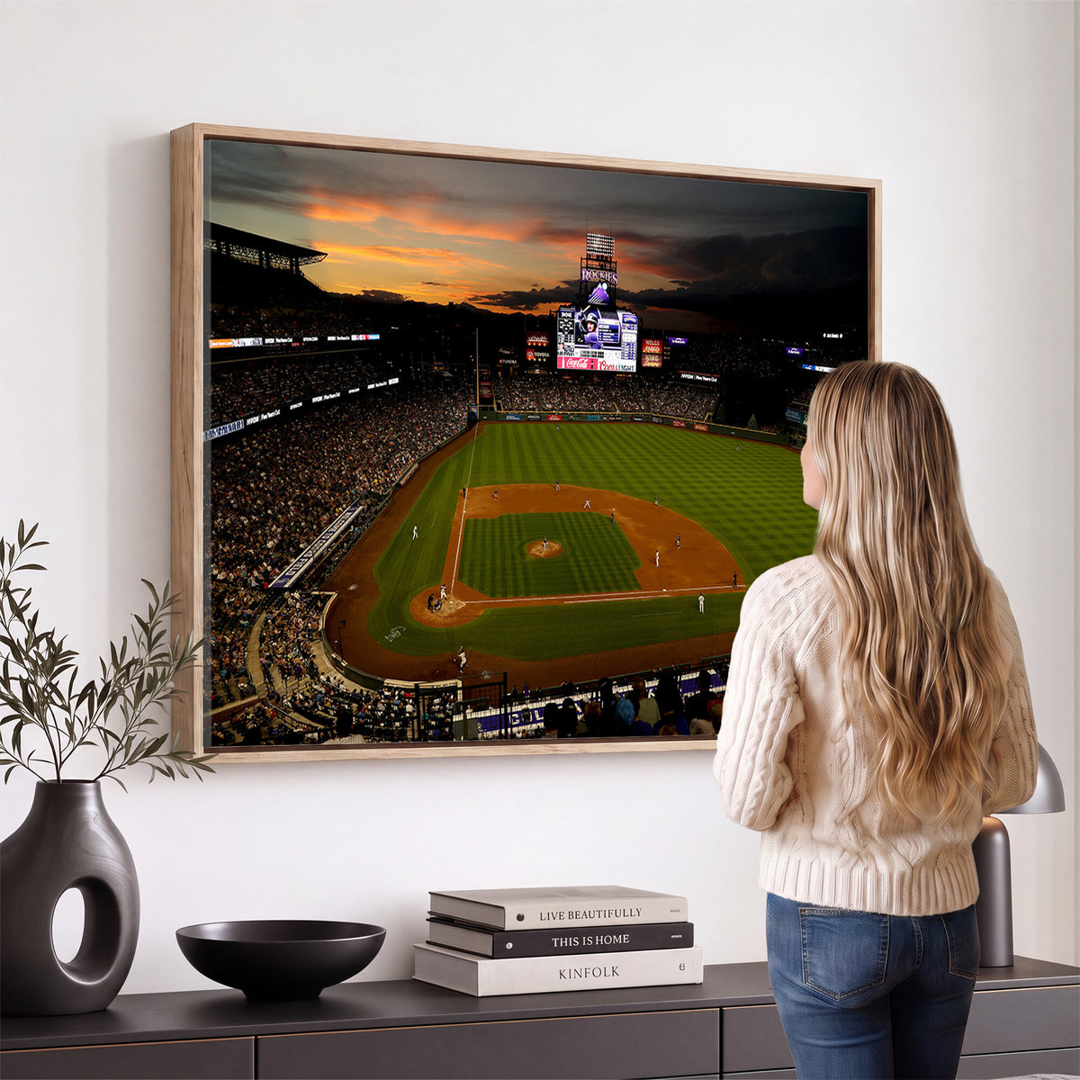 57060-MGV-CV-36X24 - Colorado Rockies Coors Field Wall Art Canvas Print - MLB Baseball Stadium