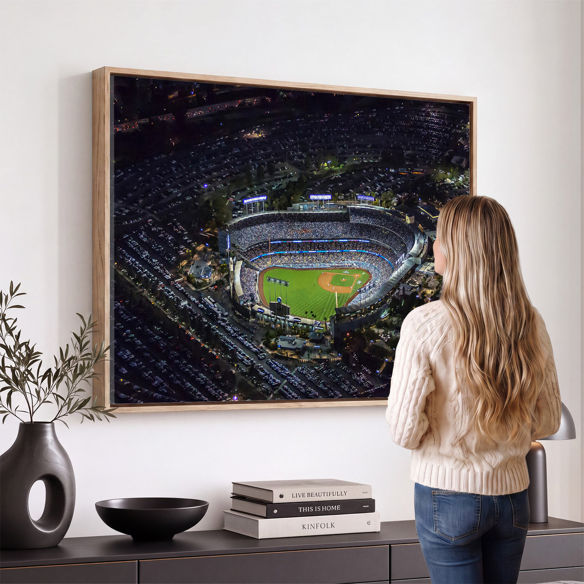 20932-MGV-CV-36X24 - Los Angeles Dodgers Dodger Stadium Wall Art Canvas Print