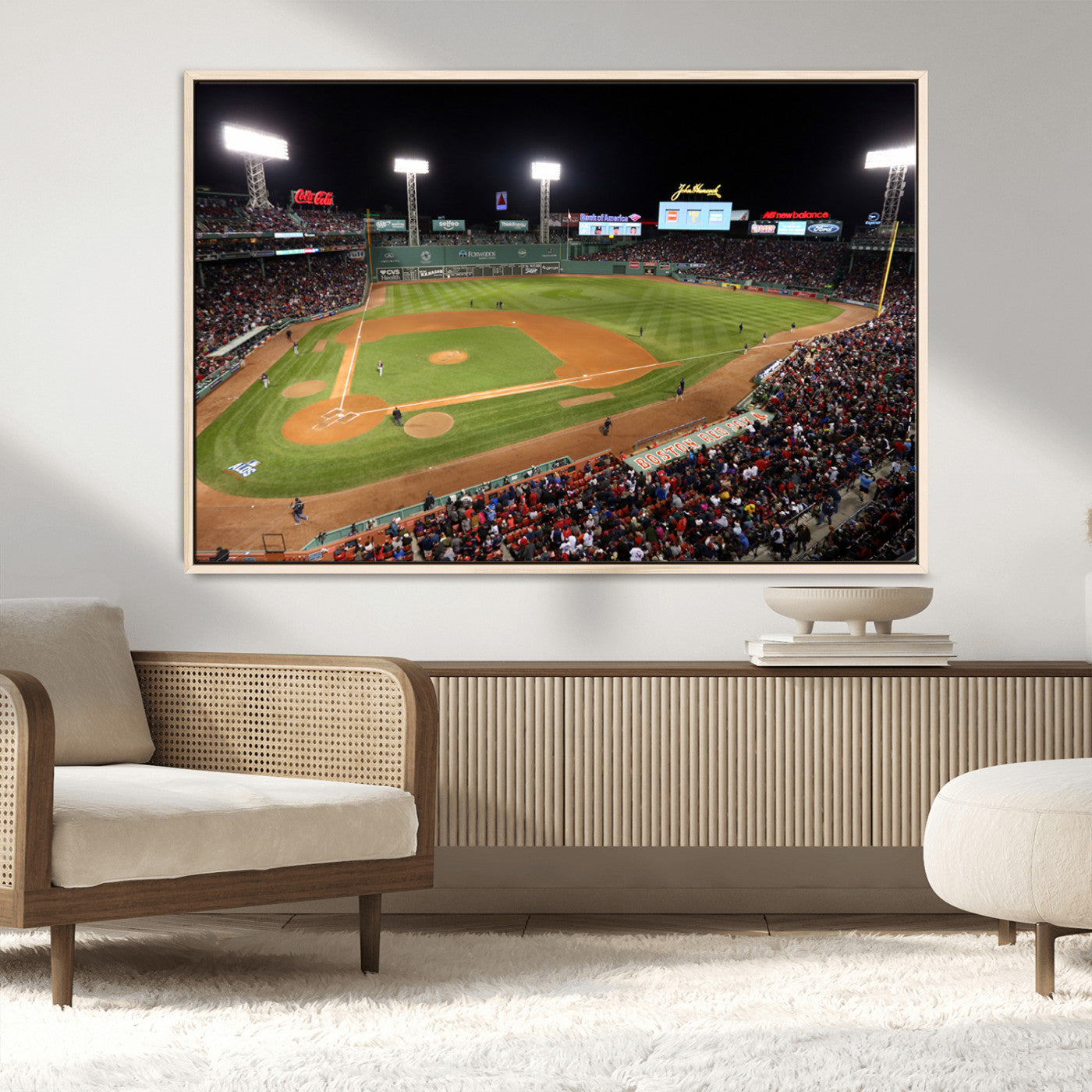 MGV-FC-36X24 - Boston Red Sox Baseball Team Print - Massachusetts Fenway Park Stadium Wall Art Canvas Print