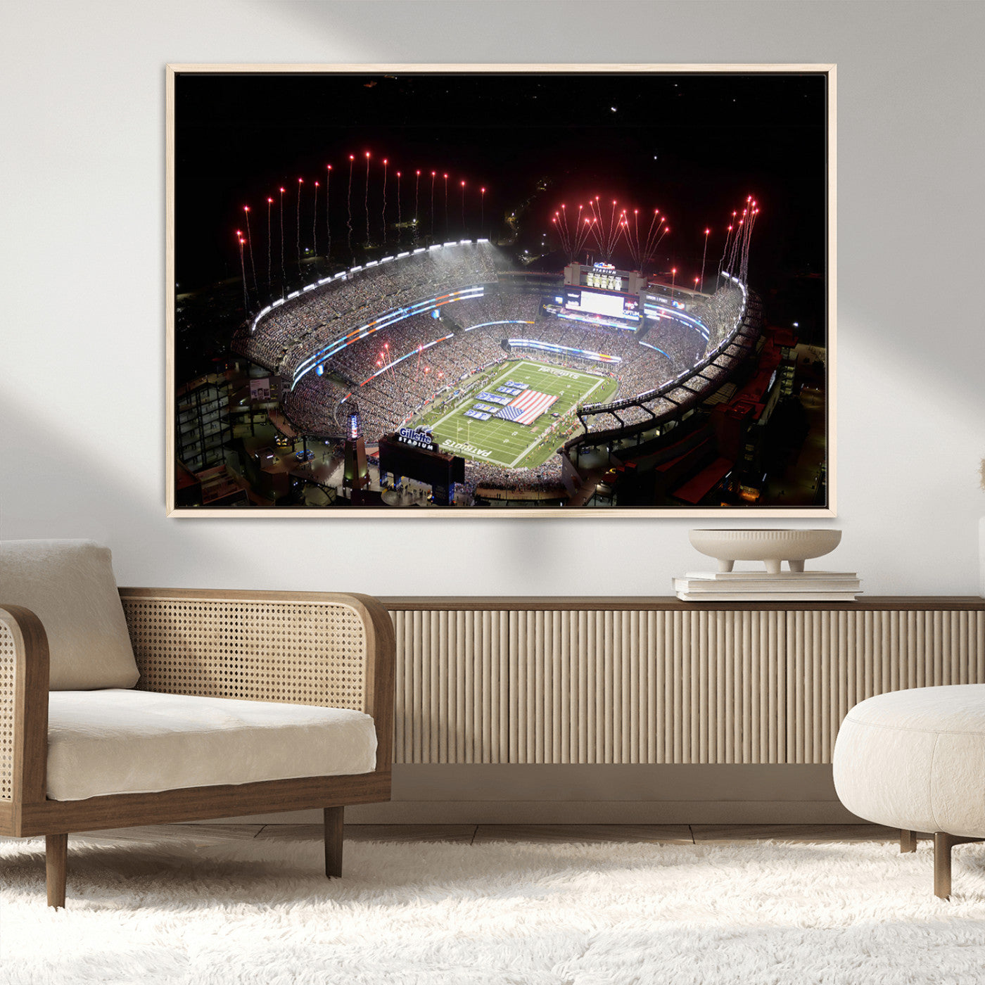 MGV-FC-36X24 - New England Patriots Team Print Wall Art- Foxborough Gillette Stadium Wall Art Canvas Print