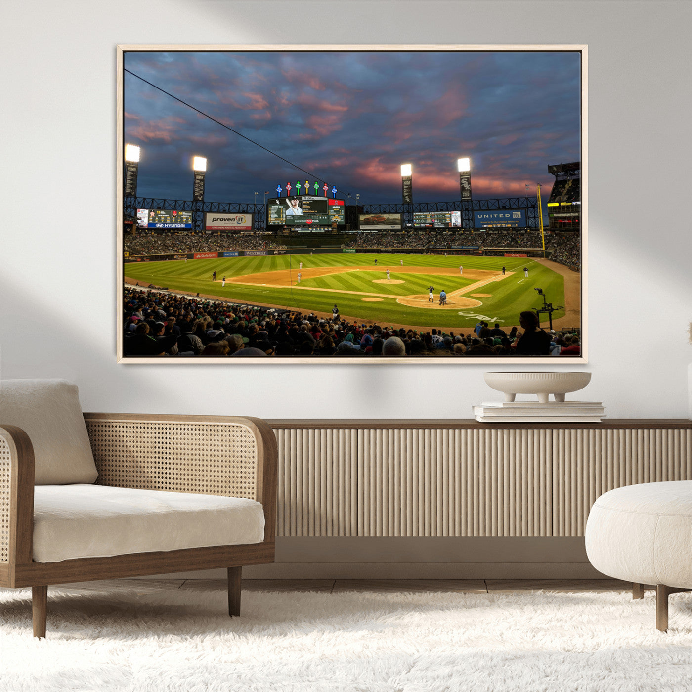 MGV-FC-36X24 - Chicago White Sox Baseball Team Print Canvas- Guaranteed Rate Field Stadium Wall Art Canvas Print
