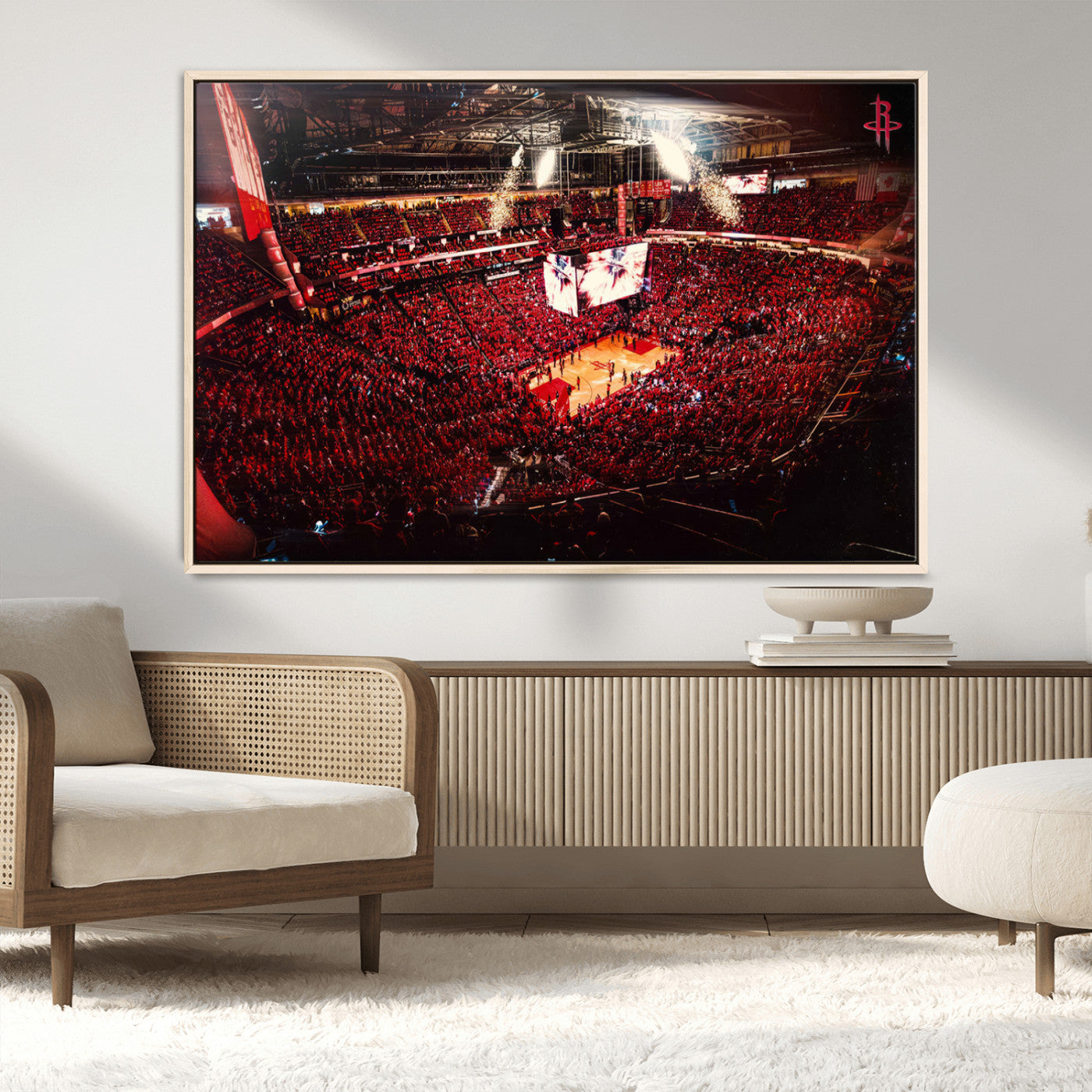 MGV-FC-36X24 - Houston Rockets Basketball Team Print Canvas- Houston Toyota Center Stadium Wall Art Canvas Print