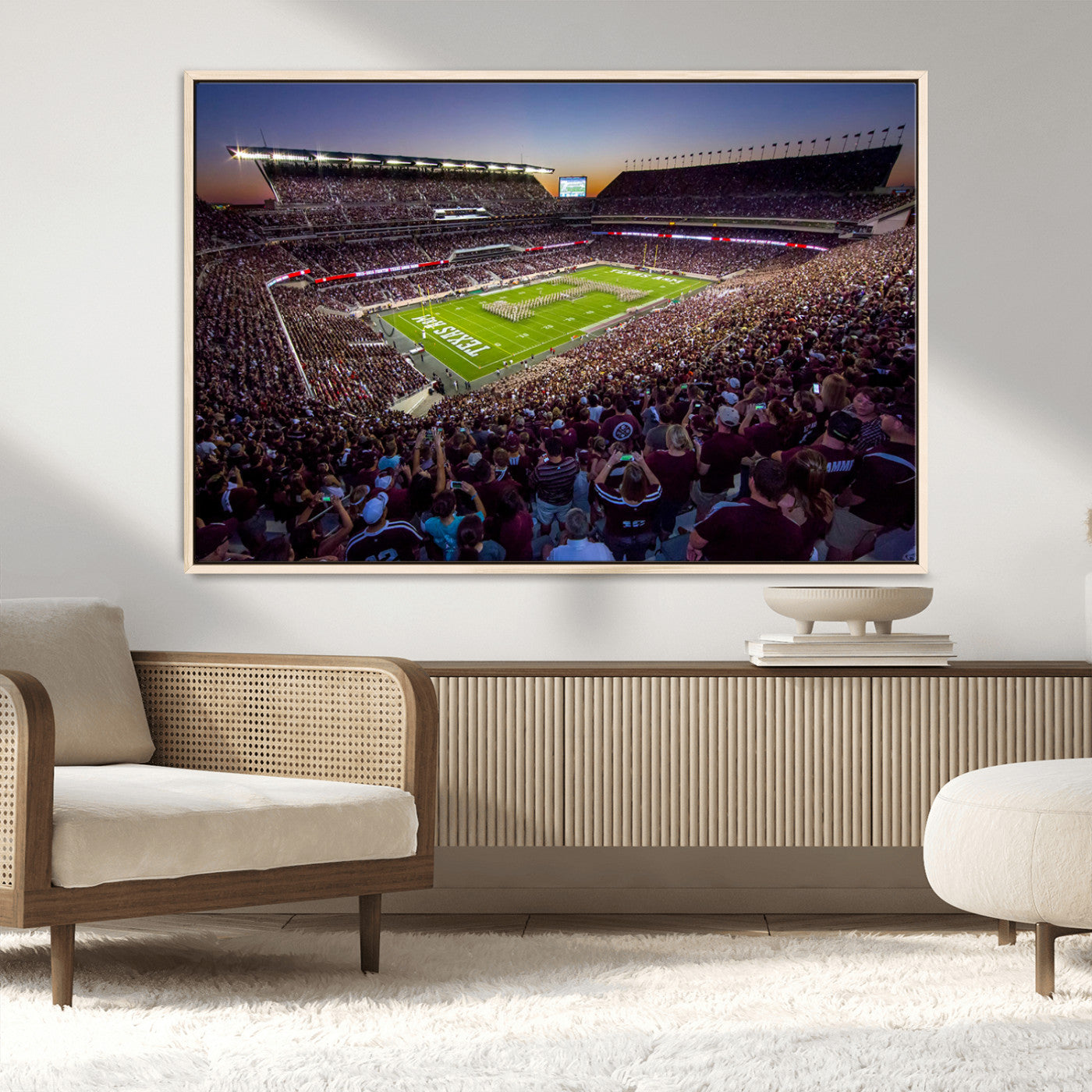 MGV-FC-36X24 - Texas A&M University Aggies Football Team Print - College Station Kyle Field Stadium Wall Art Canvas