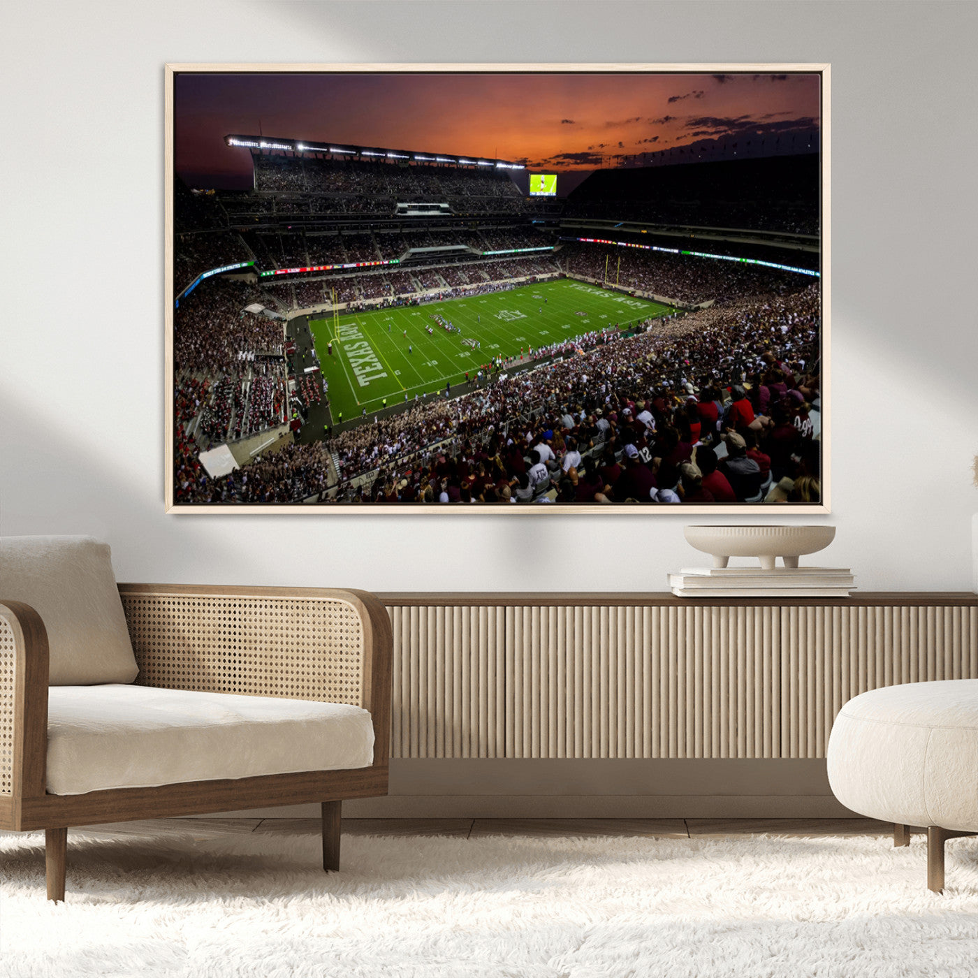 MGV-FC-36X24 - Texas A&M Aggies Football Team Print - College Station Kyle Field Stadium Wall Art Canvas Print