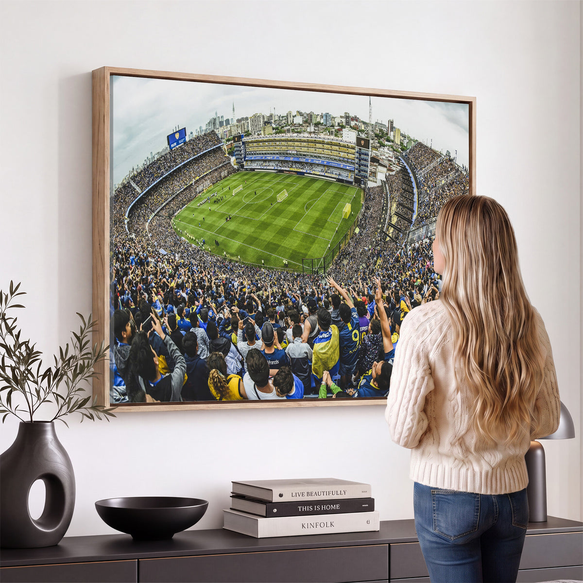 63839-MGV-CV-36X24 - Boca Juniors Soccer Team Print Wall Art, Buenos Aires Bombonera Stadium