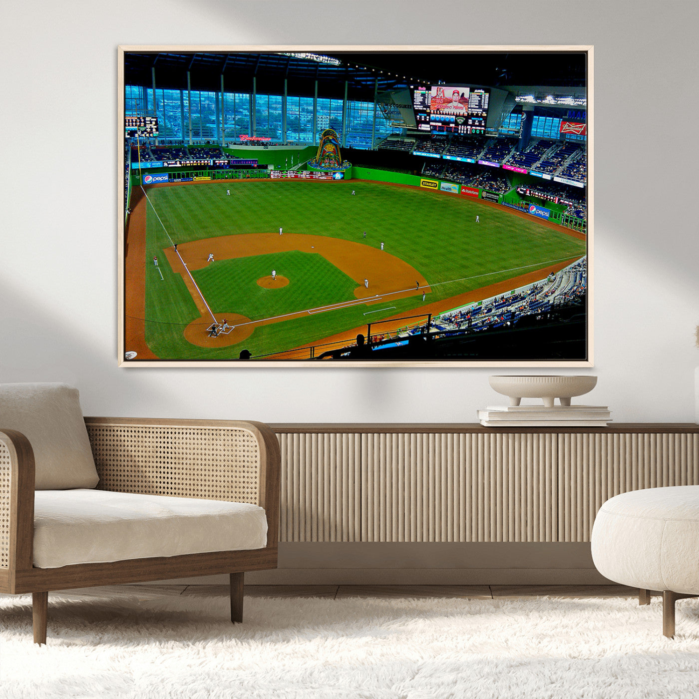MGV-FC-36X24 - Miami Marlins Baseball Team Print - Miami LoanDepot Park Stadium Wall Art Canvas Print