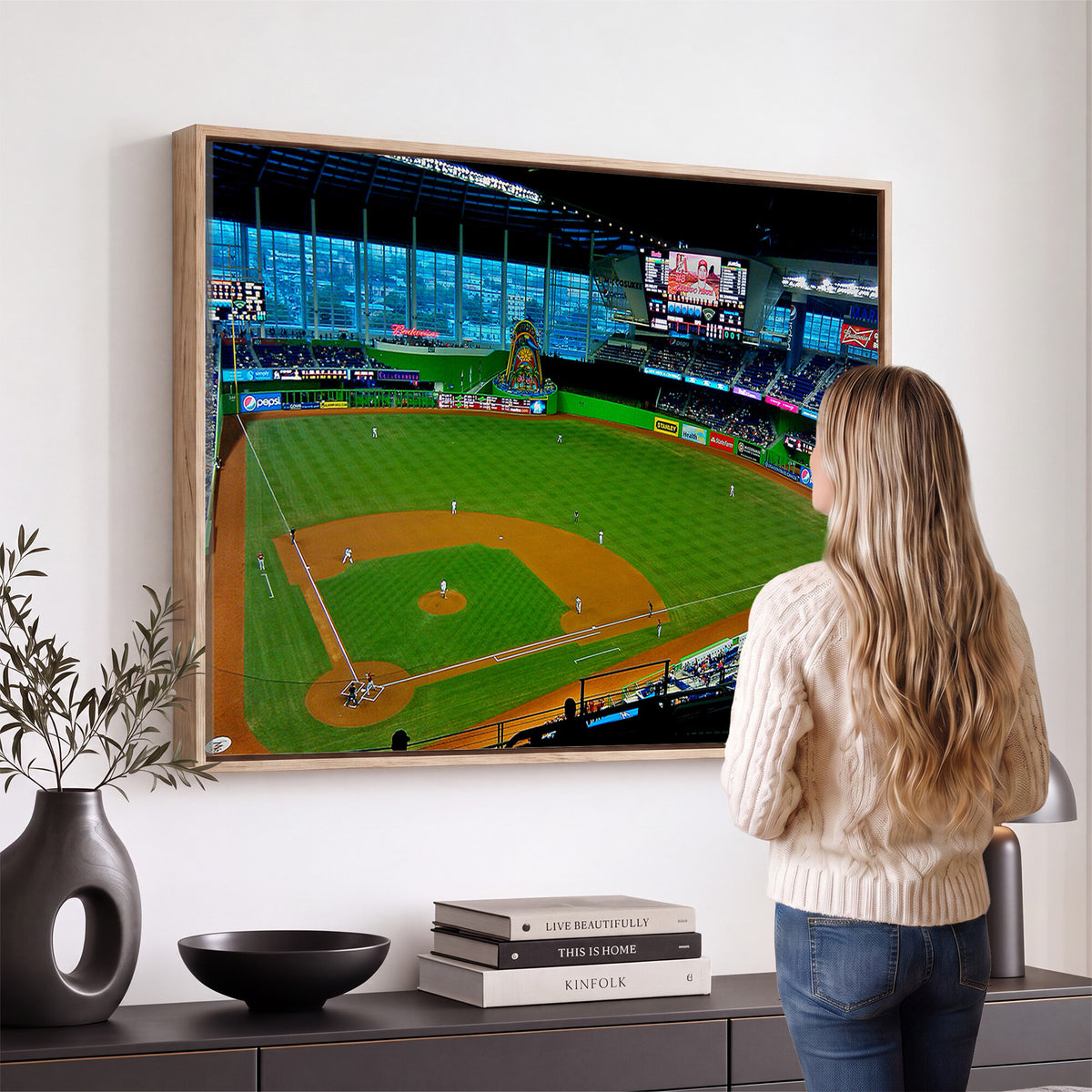 51207-MGV-CV-36X24 - Miami Marlins Baseball Team Print, Miami LoanDepot Park