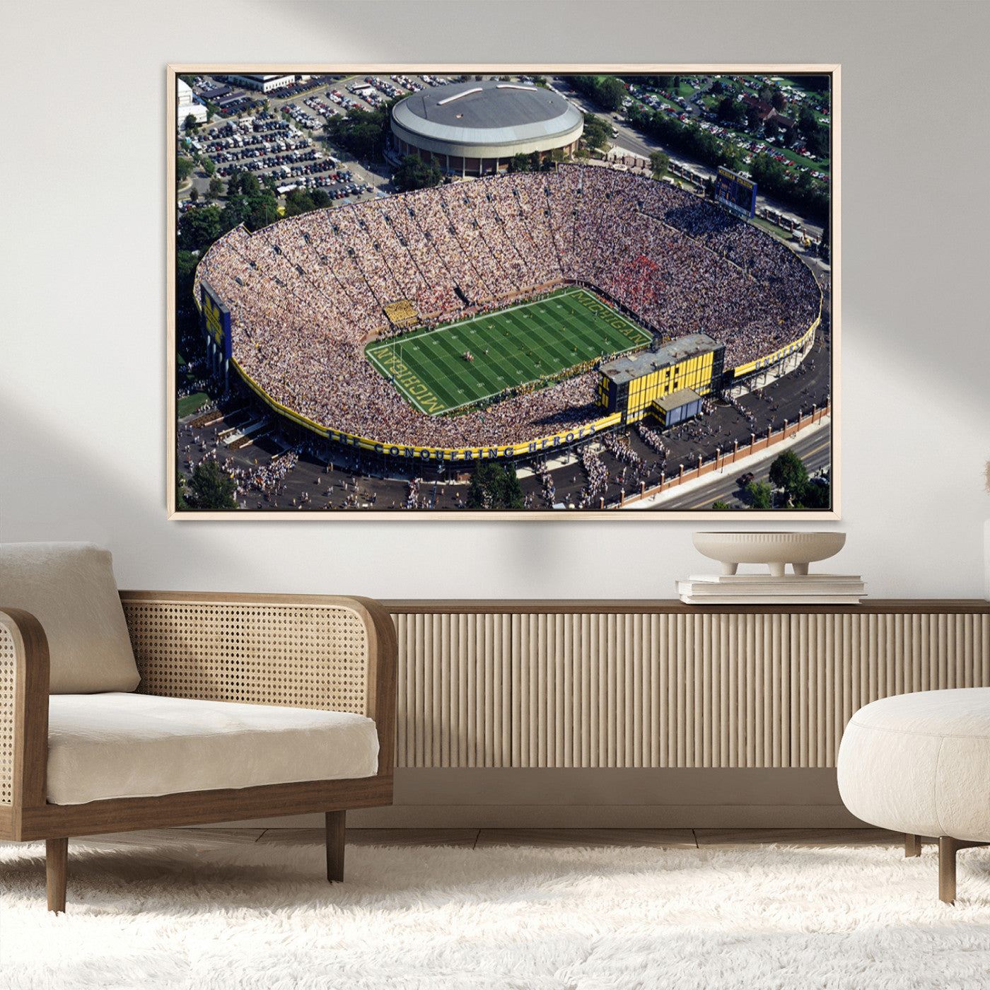 MGV-FC-36X24 - Michigan Wolverines Football Team Print - Ann Arbor Michigan Stadium Print, Michigan Wolverines