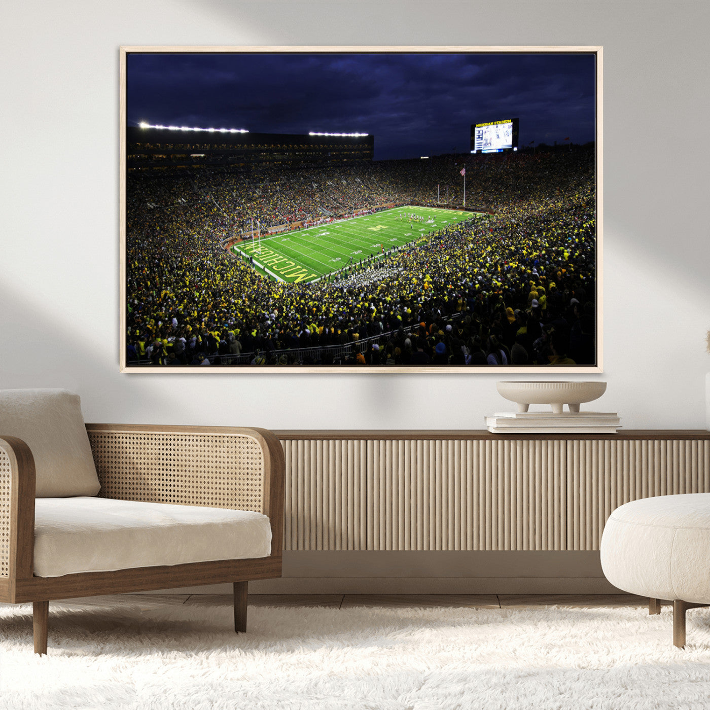 MGV-FC-36X24 - Michigan Wolverines Football Canvas Wall Decor, Football Team Print - Ann Arbor Michigan Stadium